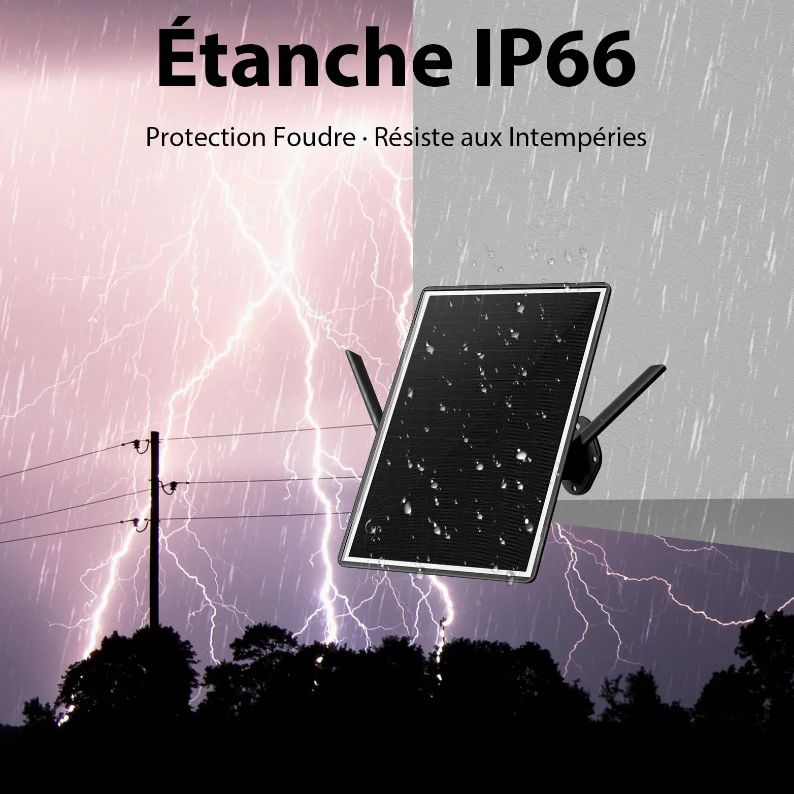 Répéteur Wi-FI Solaire, Amplificateur de Signal Internet 2,4 GHz pour I'extérieur, Répéteur Wi-FI 300 Mbps, Batterie de 26000mAh, Indice D'étanchéité IP66