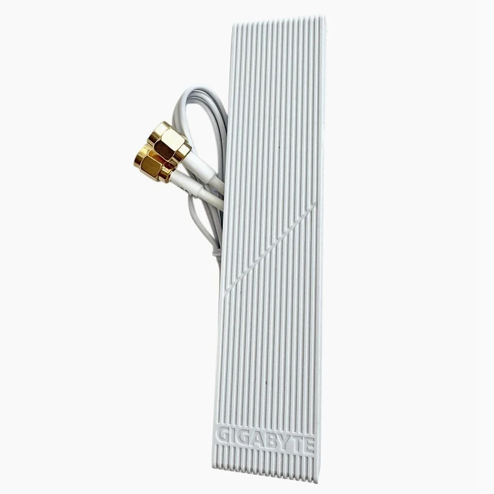 Antenne WiFi 6e WiFi 7 2T2R - Base magnétique - Double antenne sans fil pour Gigabyte Z790 X670 B650/AORUS X TR50X Series Carte mère Wifi7 (blanc)