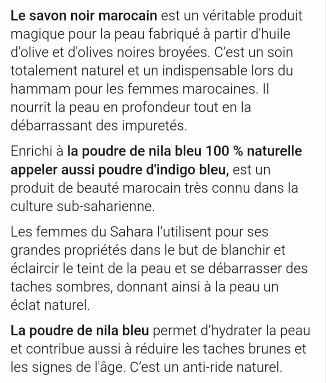 Savon Noir Gommage à la Poudre de Nila Bleu Éxfoliant, Visage et Corps, 200g