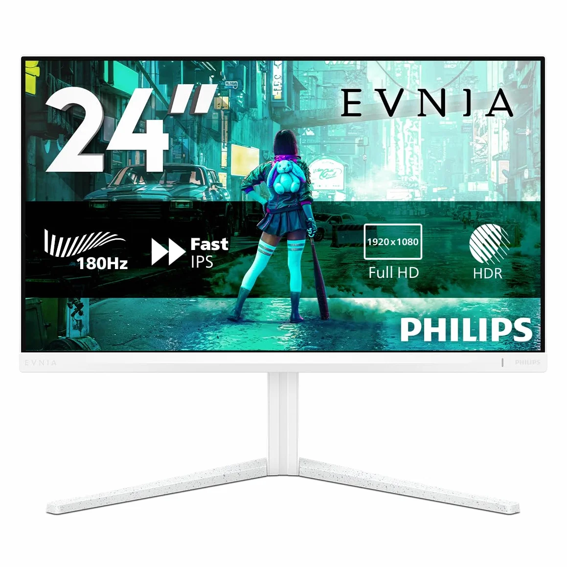 Philips 24M2N3201A - Moniteur de Jeu Full HD 24 Pouces, 180 Hz, 1 ms GtG, FreeSync Prem., G-Sync comp. (1920x1080, 2X HDMI, DisplayPort) Blanc