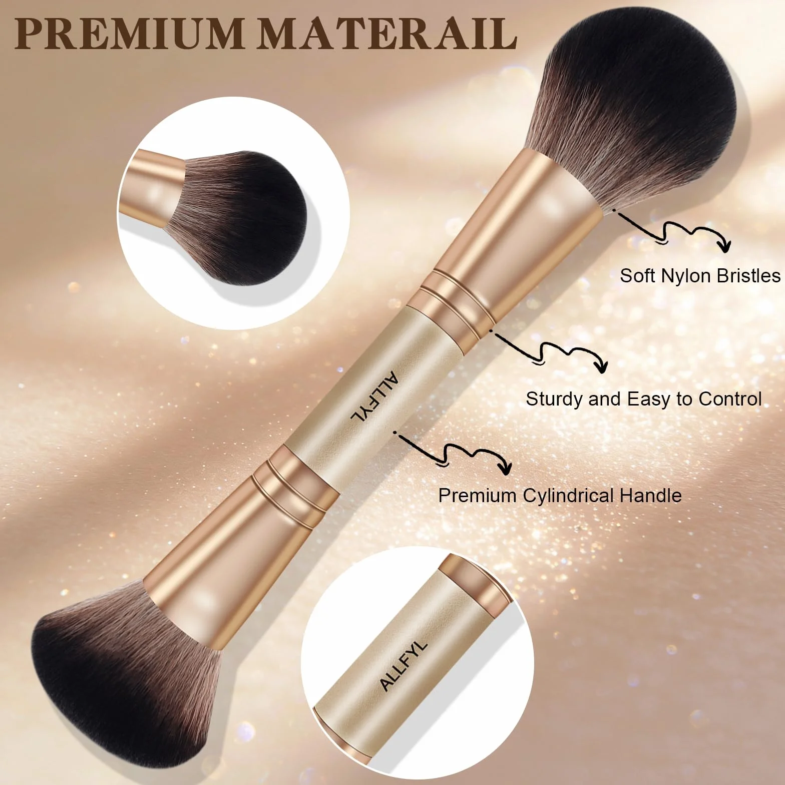 Lot de 6 pinceaux de maquillage professionnels double extrémité avec boîte cadeau