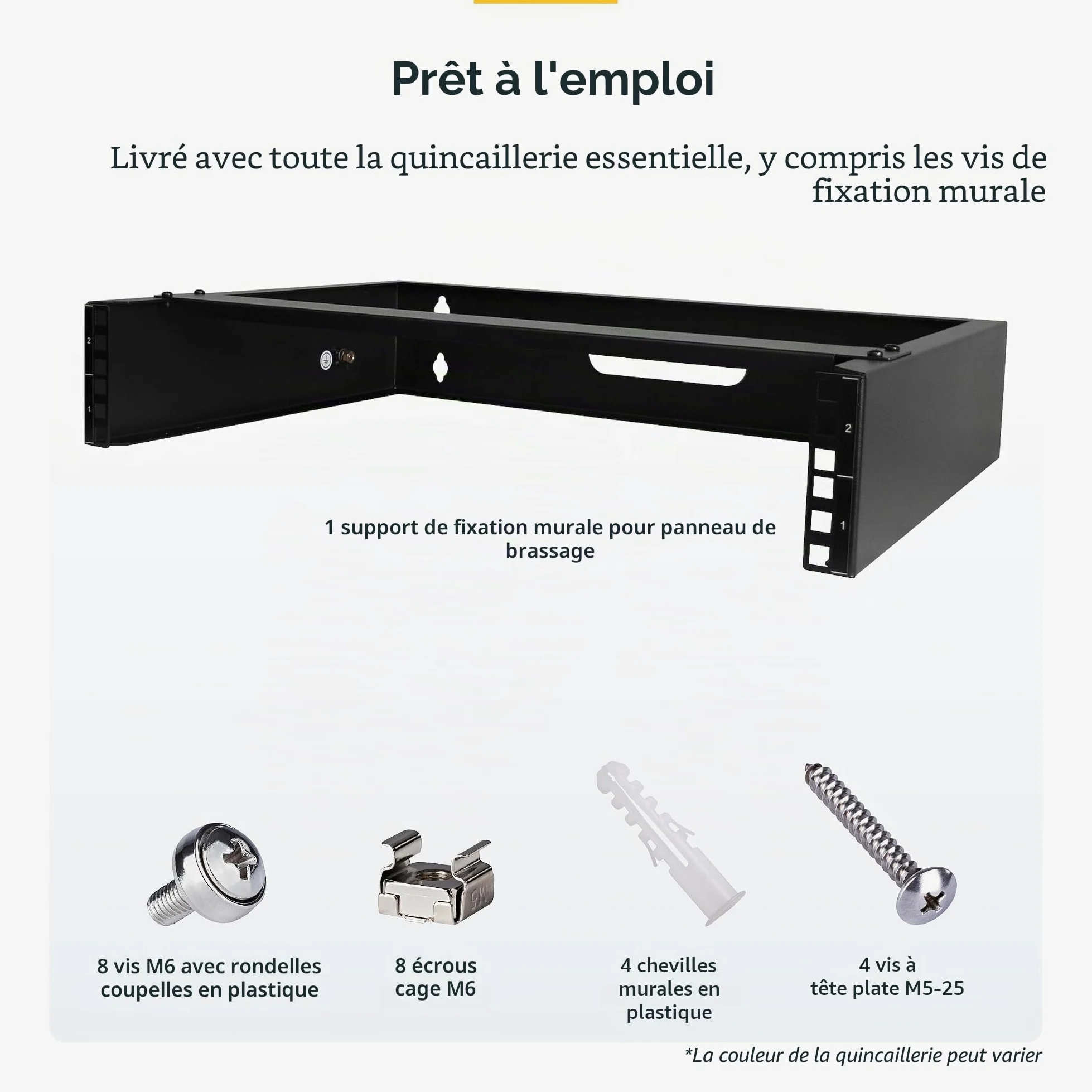 StarTech Rack Mural 2U 19", Profil Bas, 36cm, 35kg (RACK-2U-14-BRACKET) | Réseau, Baie de brassage, Support étagère, Serveur, Équipement informatique/réseau, Mini baie, Noir