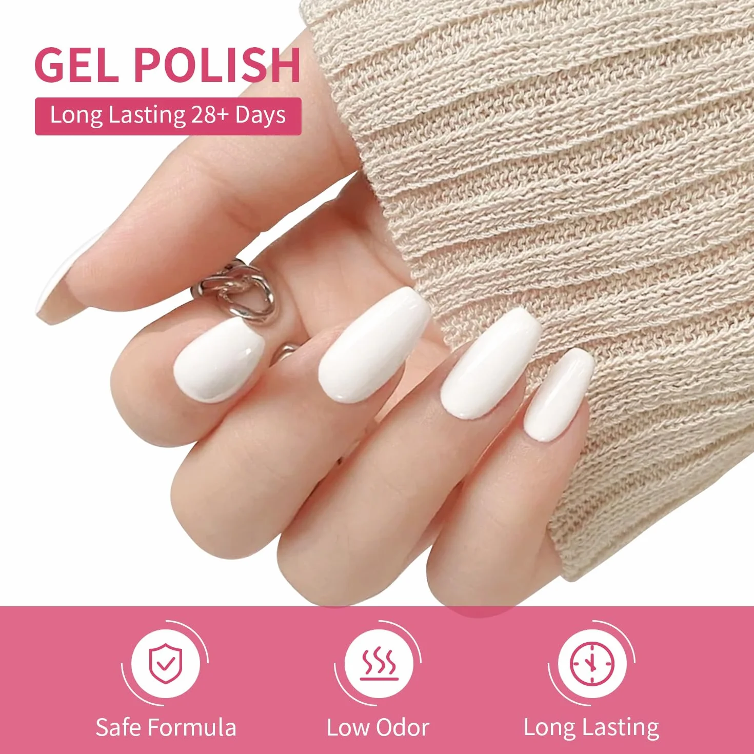 JODSONE Set de Vernis à Ongles Gel 10ml 6 Couleurs Rouge Rose pour Nail Art Séchage Rapide