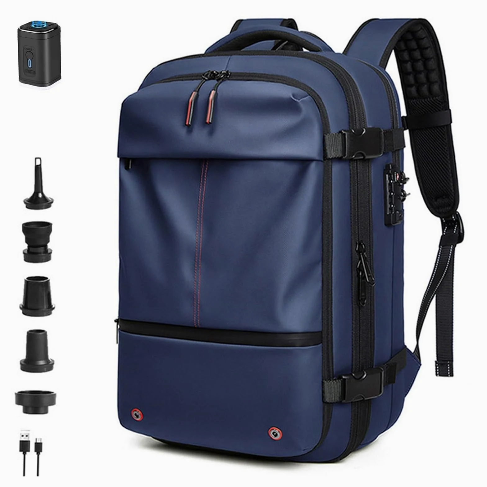 Sac À Dos 60 L avec Pompe, Sac À Dos for Ordinateur, Sac À Dos for Ordinateur Portable, Sac À Dos Portable Et Multifonctionnel De Grande Capacité, Sac À Dos for Randonnée(Blue,Air Pump)