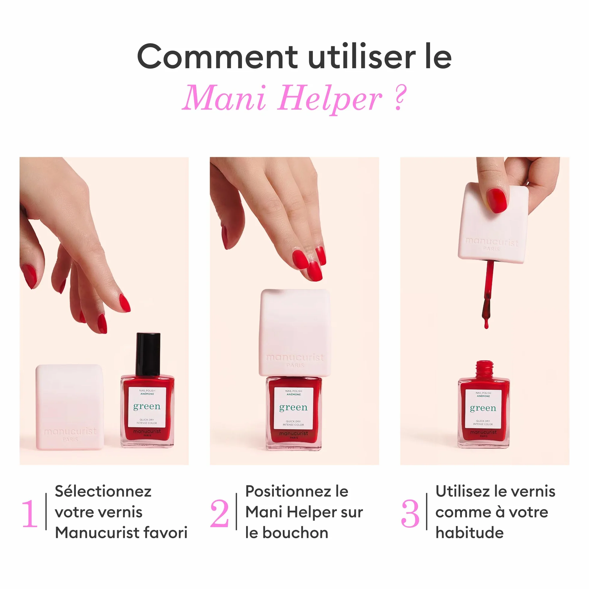 Manucurist Mani Helper - Applicateur pour Vernis à Ongles Classique Green, Outil Manucure