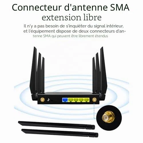 Routeur WiFi 6 Double Bande, 8 Antennes Haute Vitesse 5G CPE, Routeur Gaming pour Asie Centrale, Asie du Sud-Est (1201 Mbit/s)