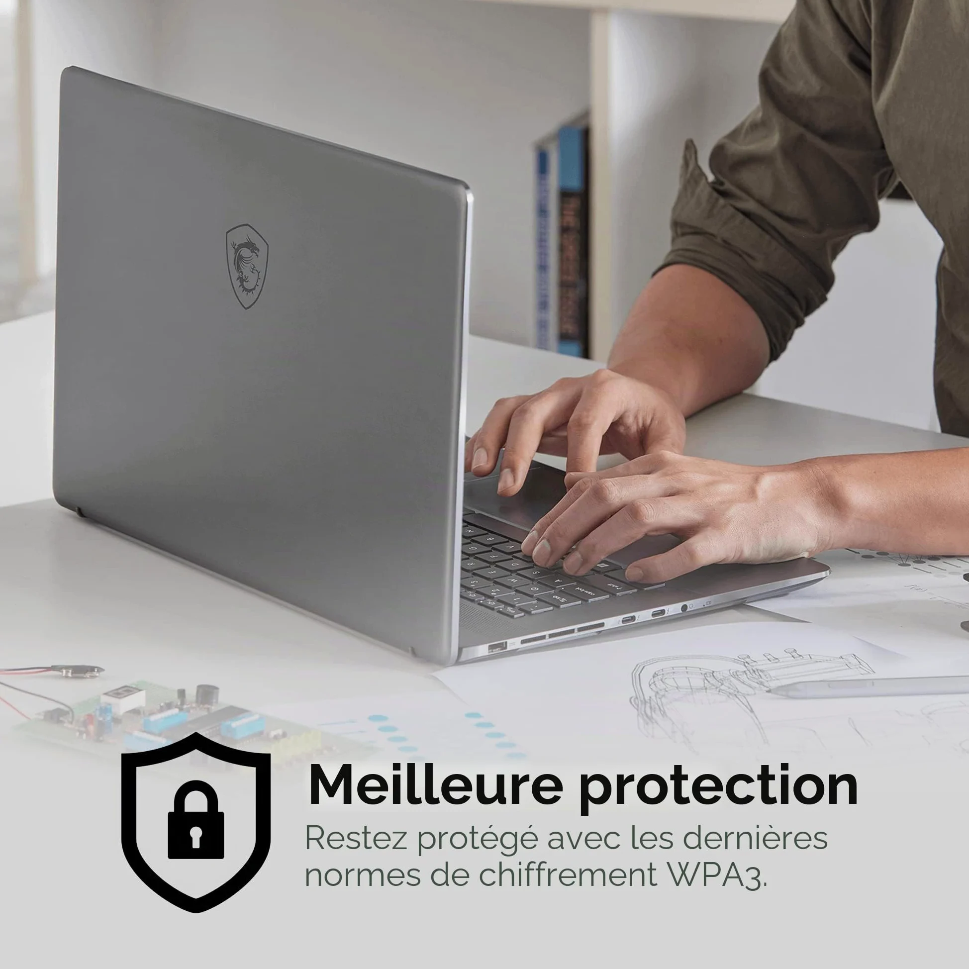 MSI AX1800 Adaptateur USB WiFi, WiFi 6, MU-MIMO, 802.11ax Dual-Band Gigabit Wireless, Plug and Play, Adaptateur de Jeu USB Haute Vitesse Longue portée