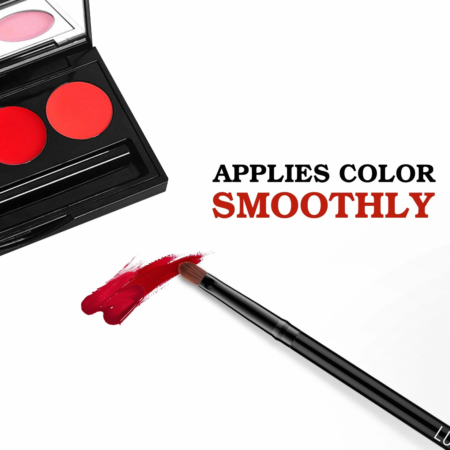 Luxspire Pinceaux à Lèvres Lot de 2 Noir Applicateurs Maquillage