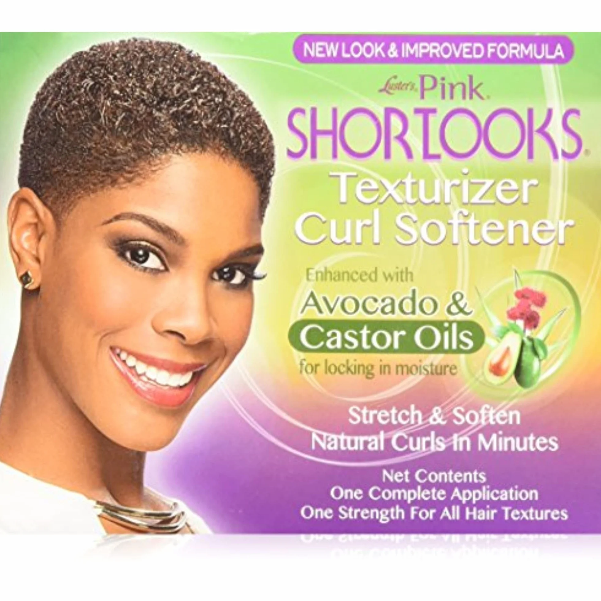 Luster Pink Shortlooks Hair Texturizer Kit No-Mix No-Lye 500 gr