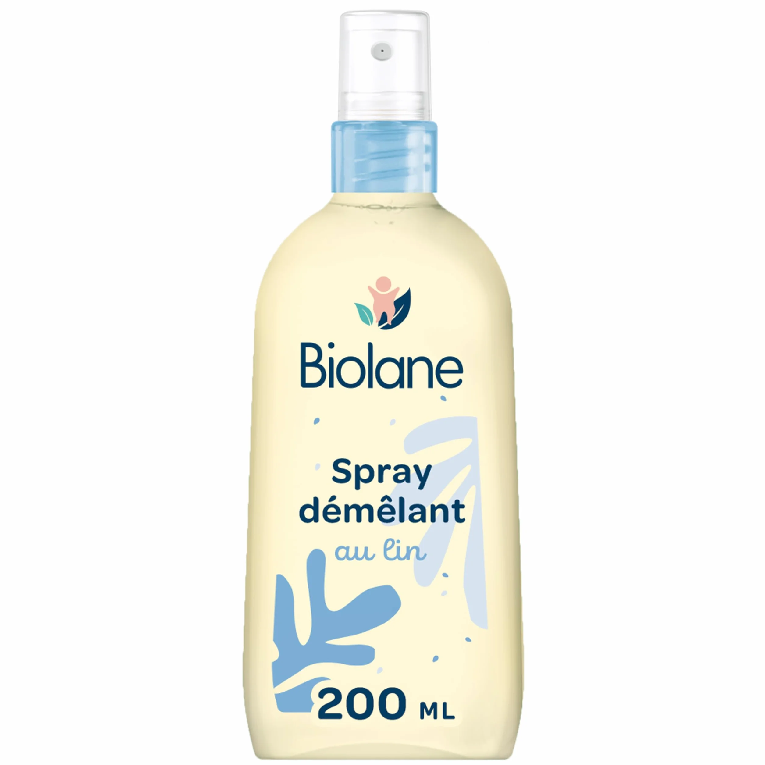 BIOLANE Spray Démêlant Bébé 200ml – Démêle efficacement – Lin Français – 98% d'origine naturelle