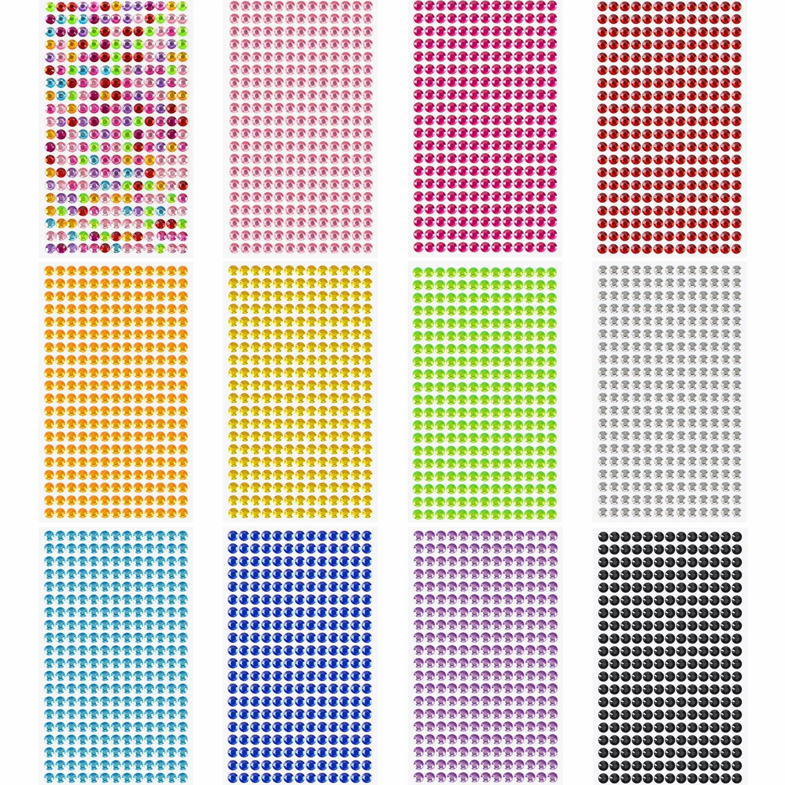 Sularpek 3120 Particles Strass Visage 12 Feuilles Autocollant Nail Art Décoration
