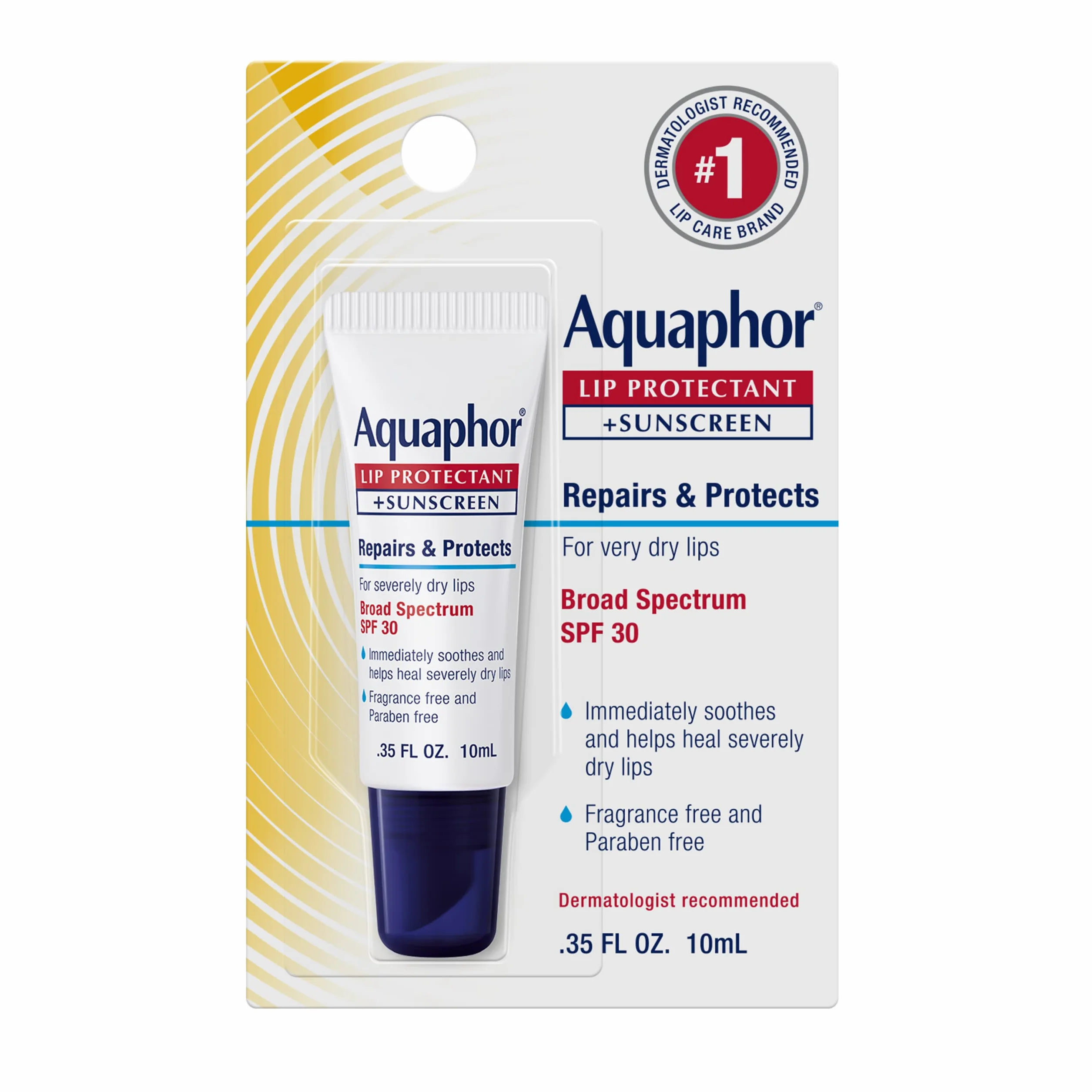 Aquaphor Réparation à la lèvre avec protection, 0,35 once fluide