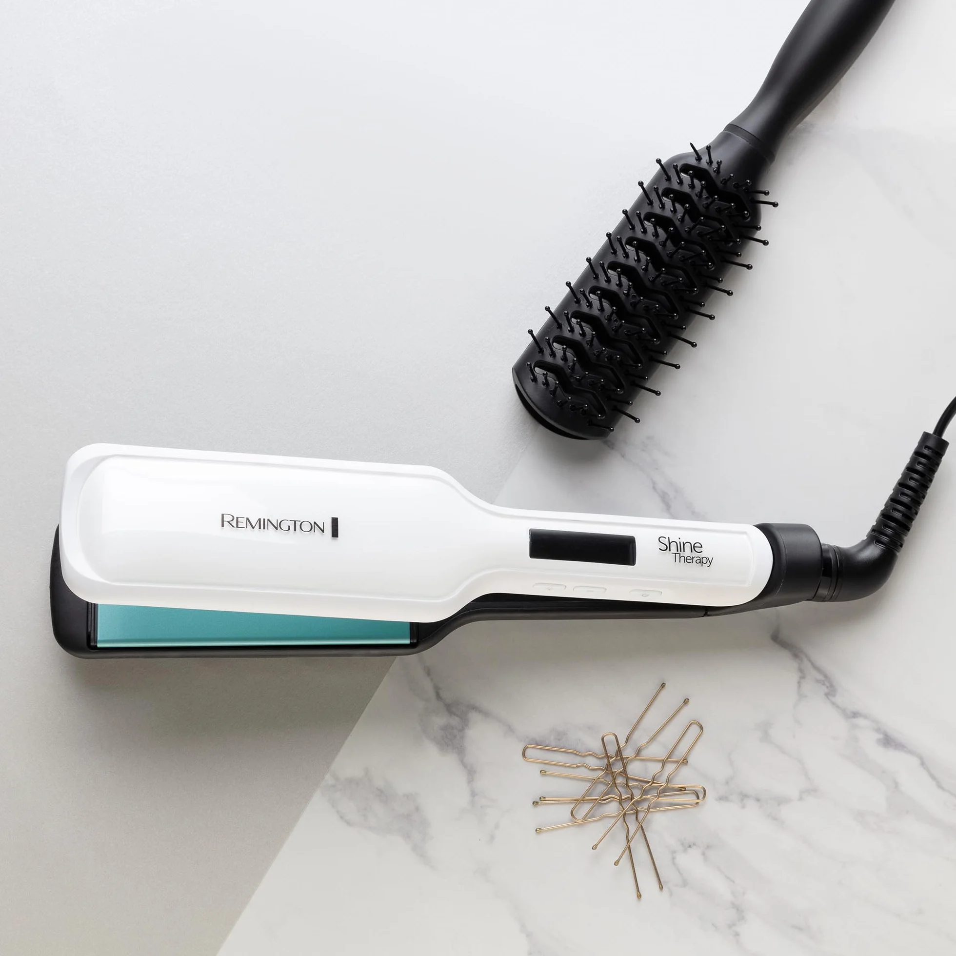Remington Lisseur Cheveux Shine Therapy S8550 Plaques larges Céramique 150-230°C