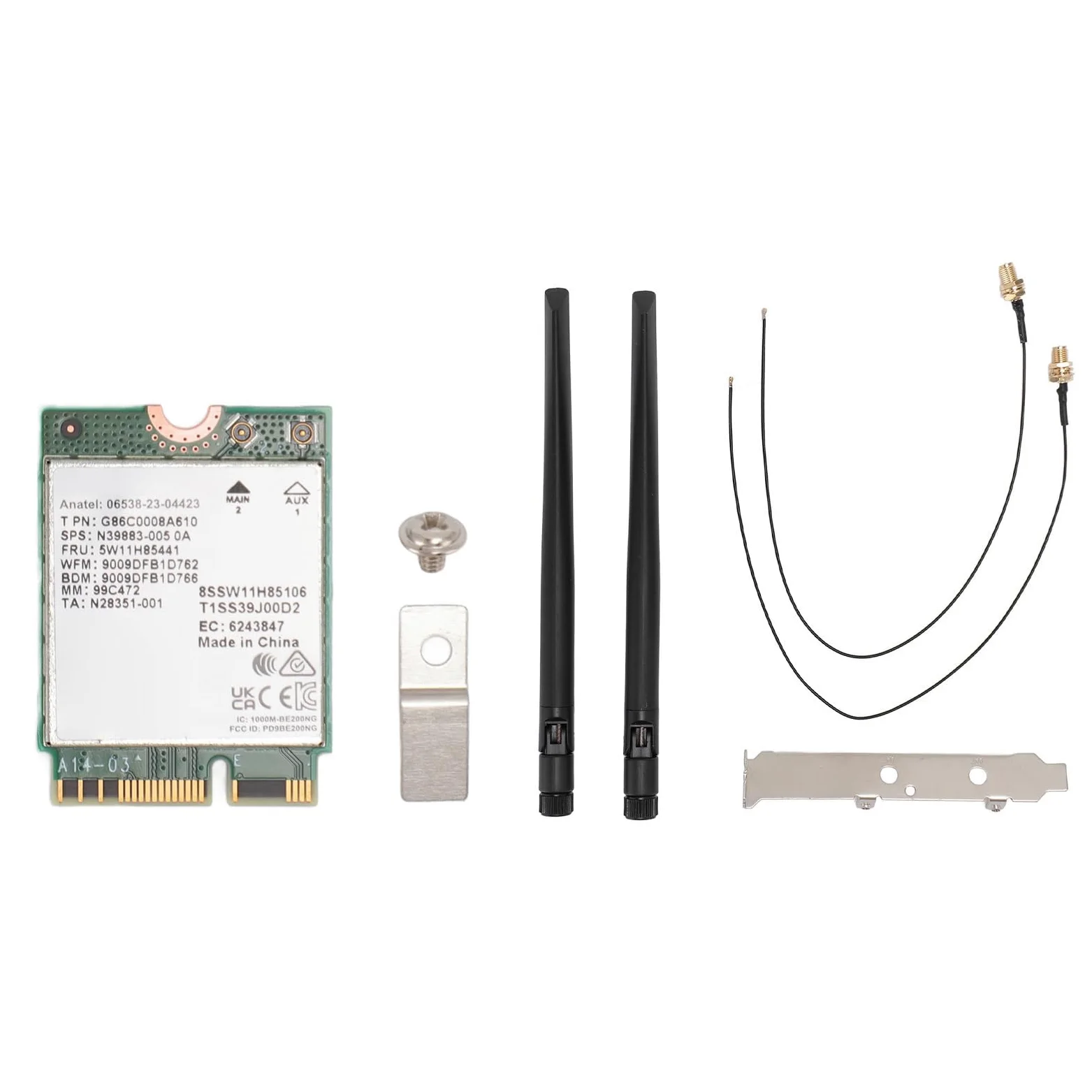 Fockety Carte WiFi 7 PCIe, Adaptateur Réseau Tri-Bande 574 Mbps 2400 Mbps 5800, Carte WiFi M.2 avec Bluetooth 5.4 pour Ordinateur 10 11 OS (7 avec antenne et Support)