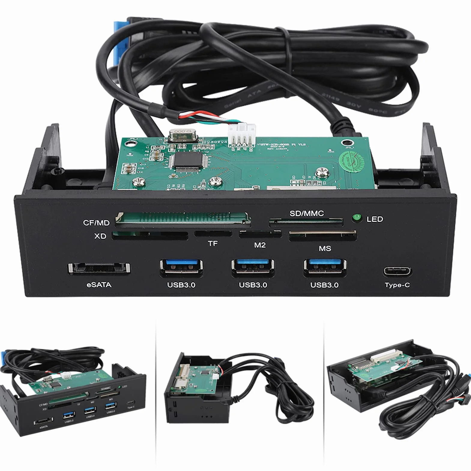 5.25-Inch Internal Card Reader PC Front Panel with Dashboard