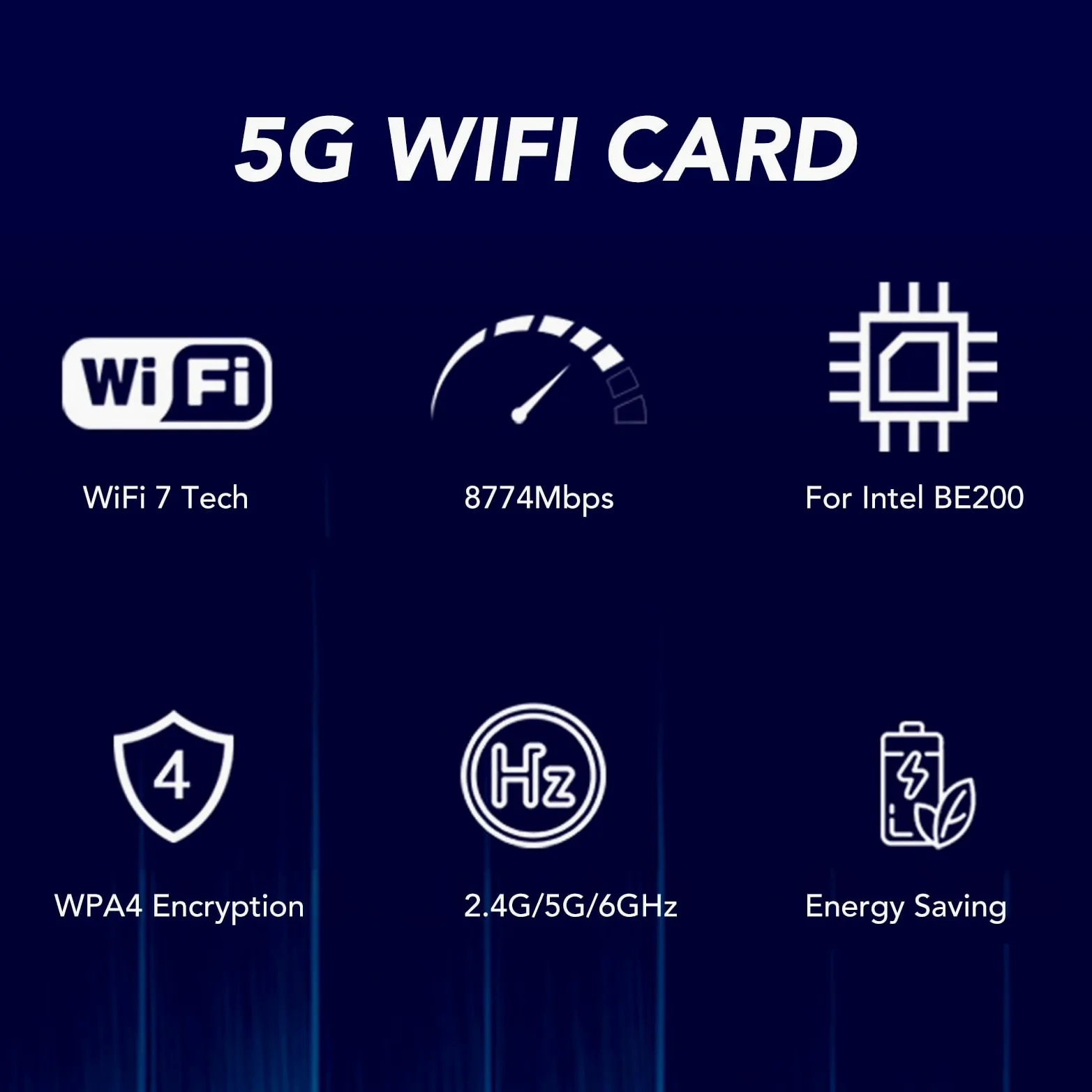 Fockety Carte WiFi 7 PCIe, Adaptateur Réseau Tri-Bande 574 Mbps 2400 Mbps 5800, Carte WiFi M.2 avec Bluetooth 5.4 pour Ordinateur 10 11 OS (7 avec antenne et Support)