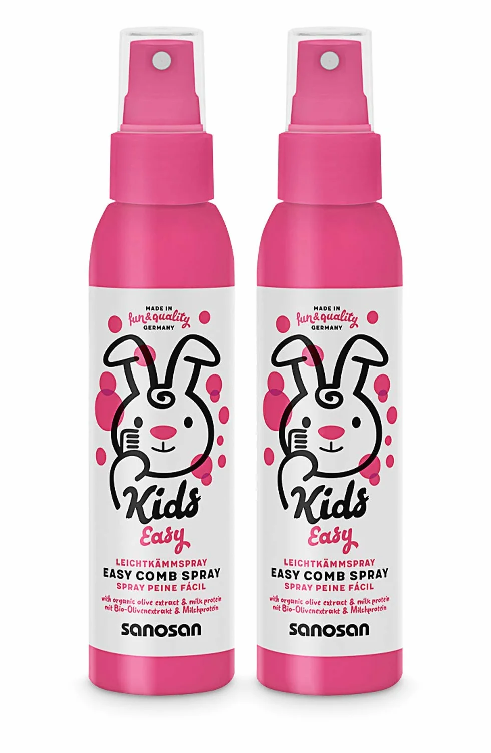Sanosan Spray Démêlant Cheveux Enfant Soin Sans Rinçage Olive Biologique Protéines Lait 2x125 ml
