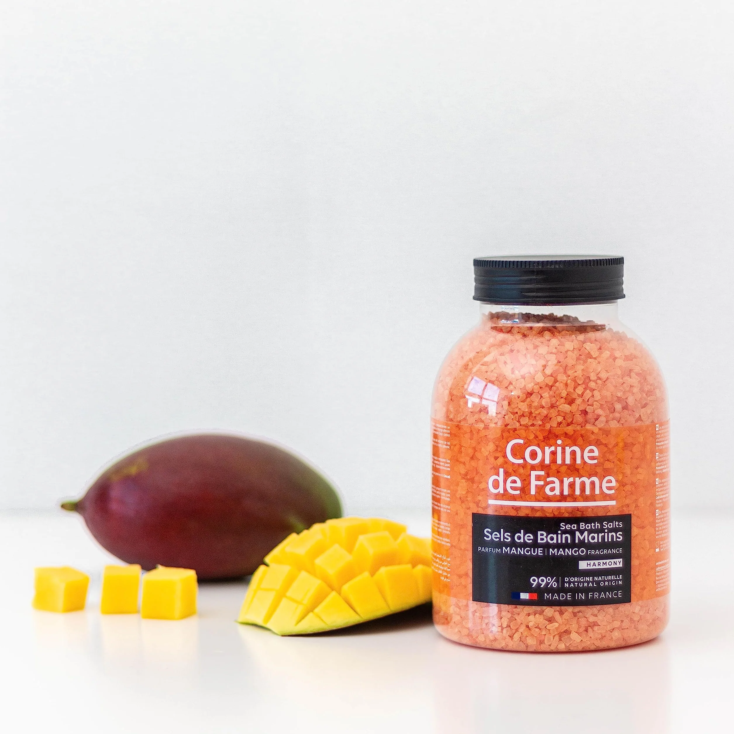 Corine de Farme Sels de Bain Harmony Mangue 1.3kg Sels Marins Aromatisés Dissolution Rapide Apaisants Relaxants