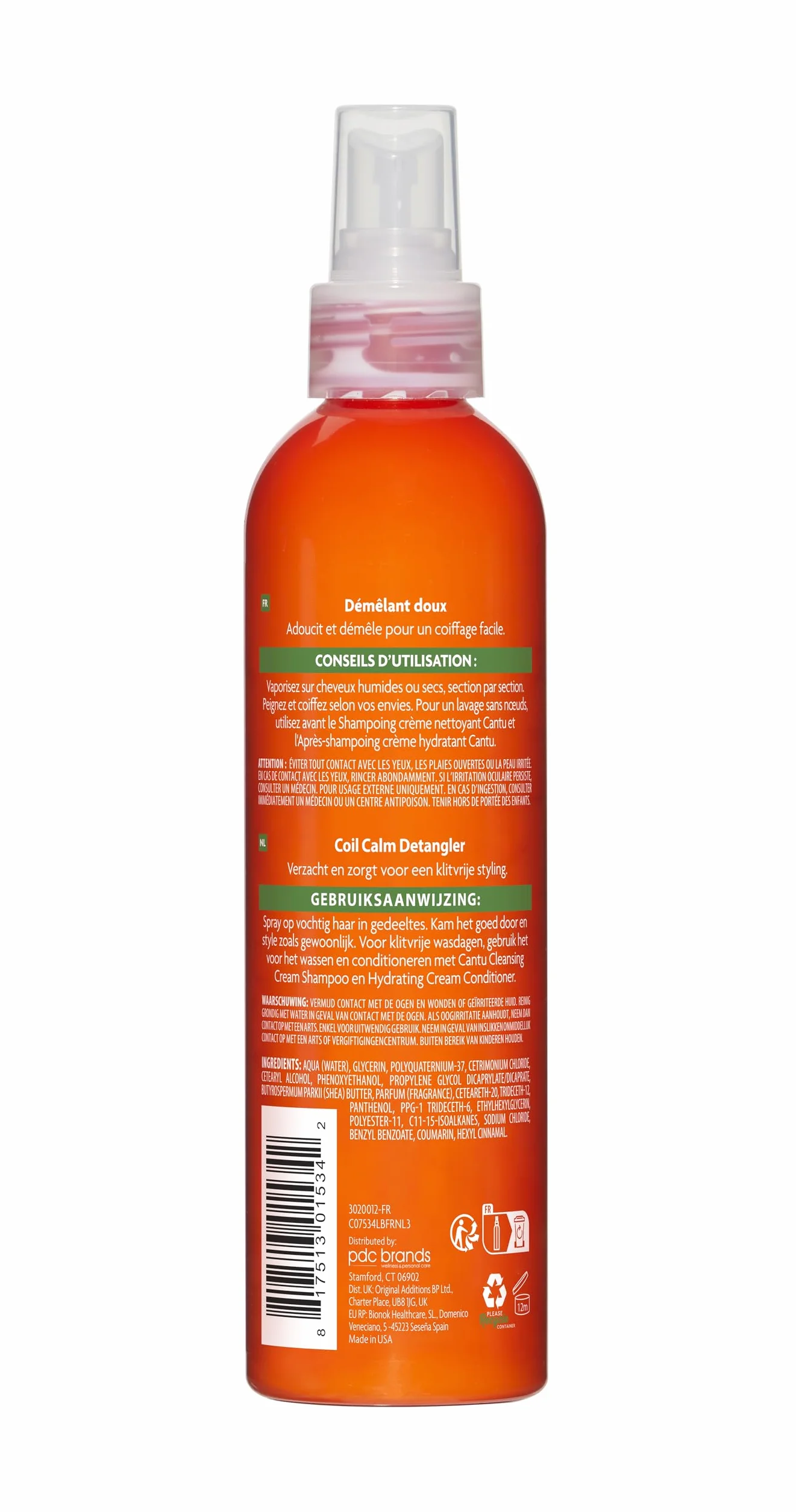 Cantu Coil Calm Soin Démêlant et Apaisant pour Cheveux Naturels, Beurre de Karité, 237 ml