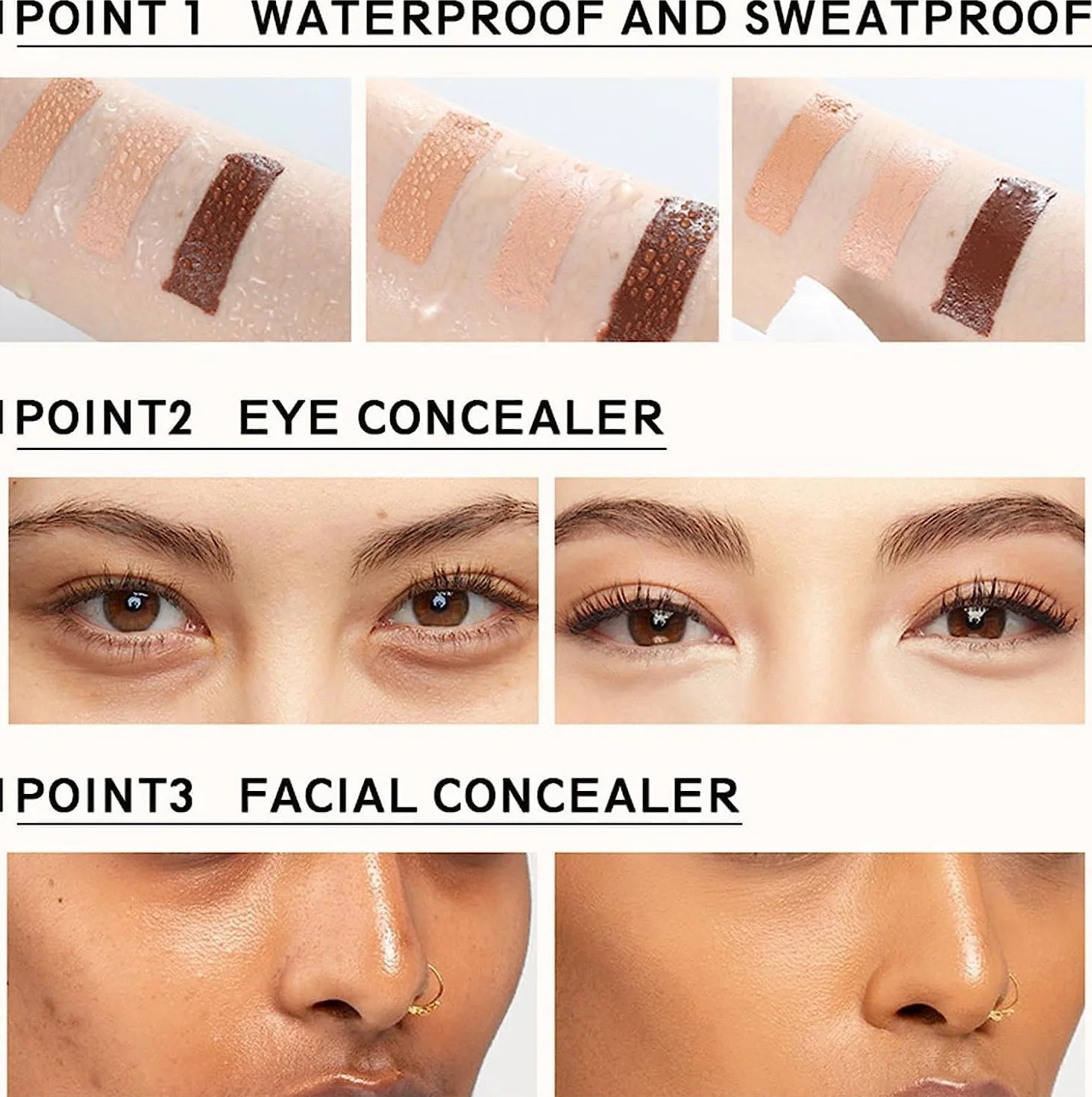 Palette anti-cernes crème 12 couleurs, blush correcteur maquillage visage durable (Série pâle)