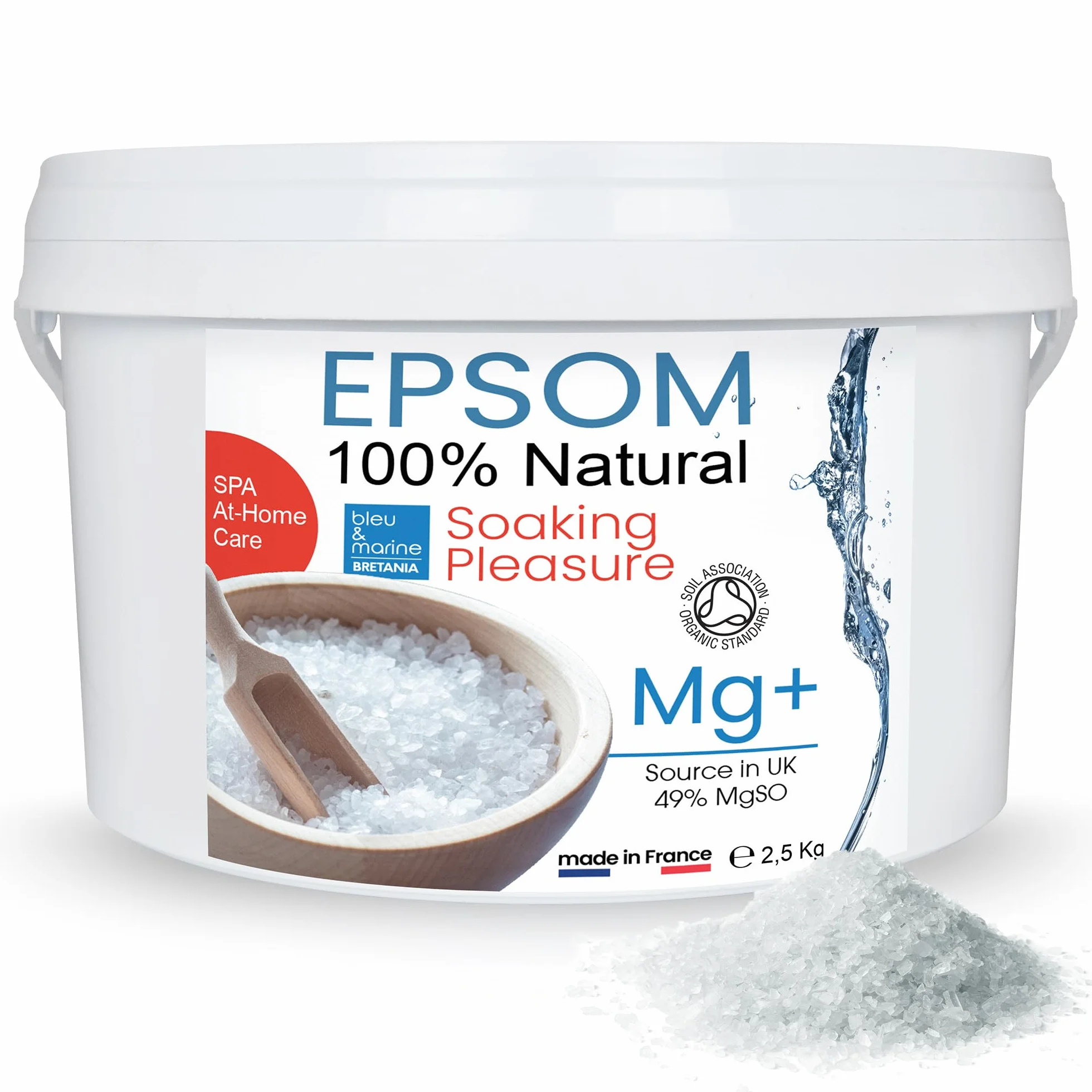 Sels d'Epsom Naturels 2,5 kg pour Bain de Pieds et Gommage