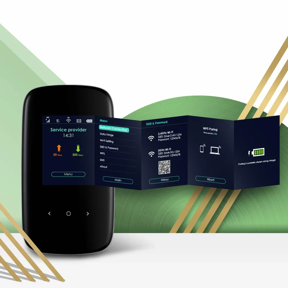 Zyxel LTE2566-M634 Point d'accès Mobile 4G LTE 300 Mbits/s 802.11ac Noir