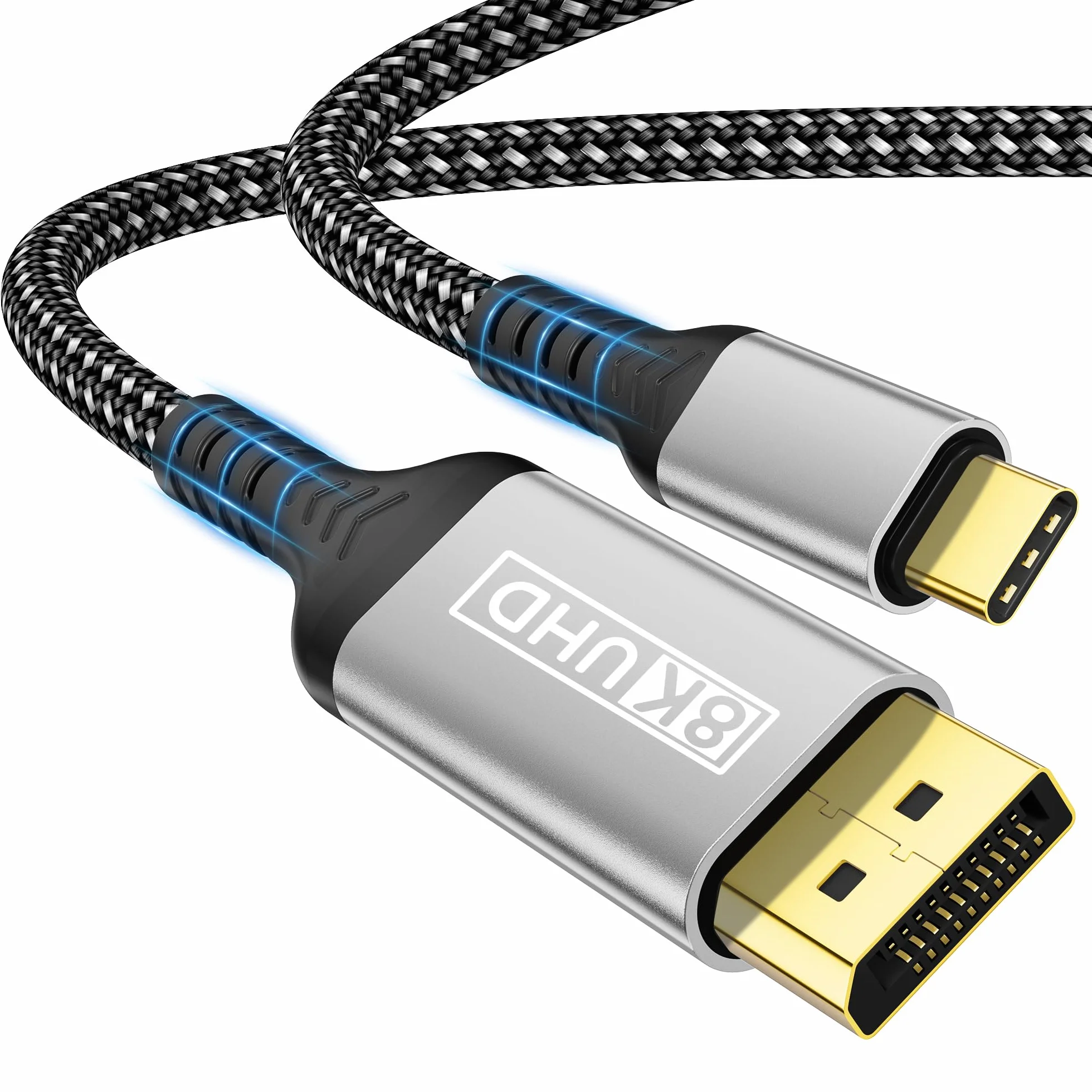 Câble USB-C vers DisplayPort 1.4 1m 8K@60Hz 4K@240Hz HDR VRR Thunderbolt 4/3