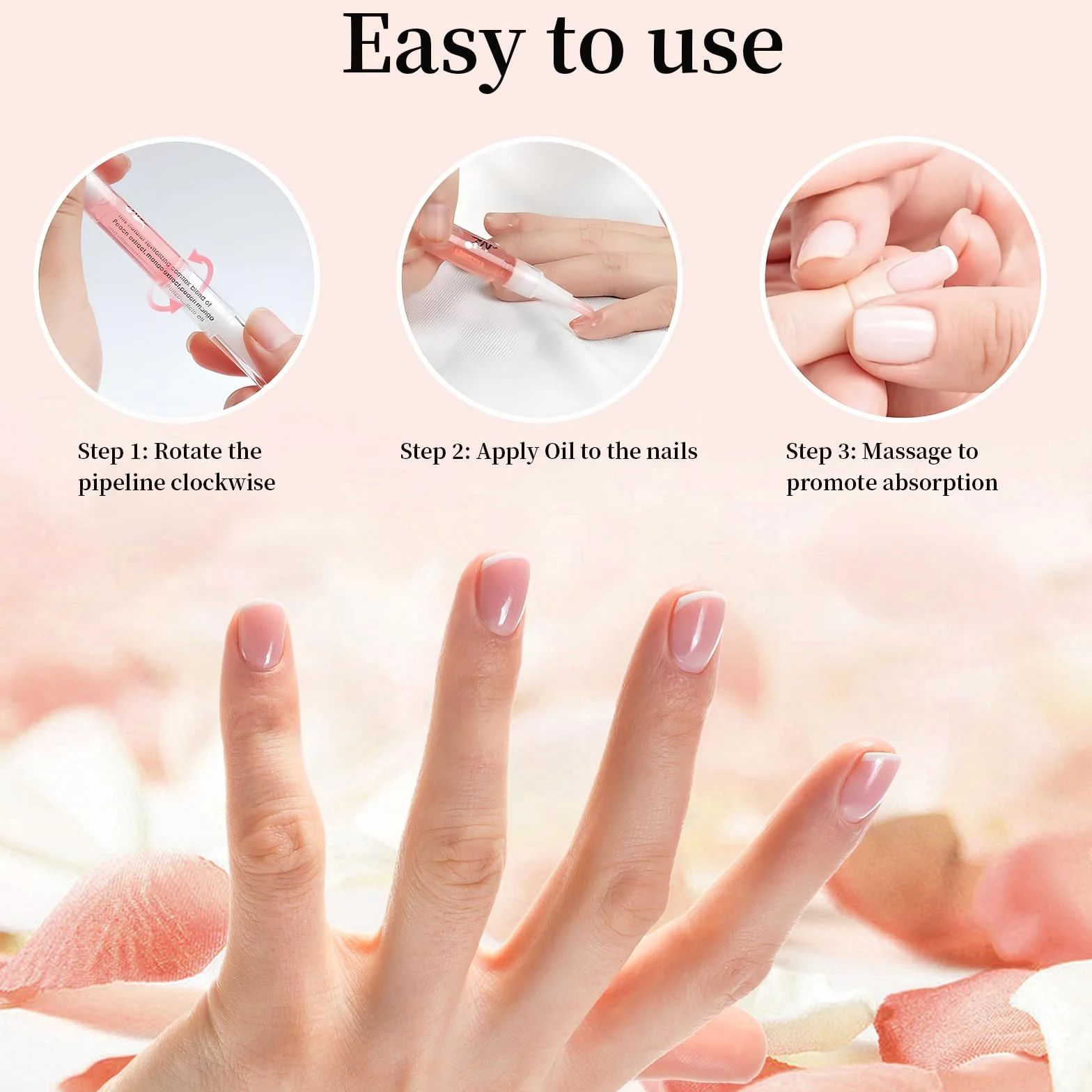 Huile Cuticules Ongles 8 Pièces 3 ml, Extrait Plantes Naturelles pour Ongles Secs Fissurés, 18 x 1.2 cm