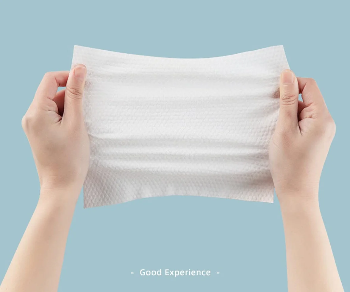 Lingettes douces en coton 20x20cm pour bébé, démaquillantes jetables (2 paquets)