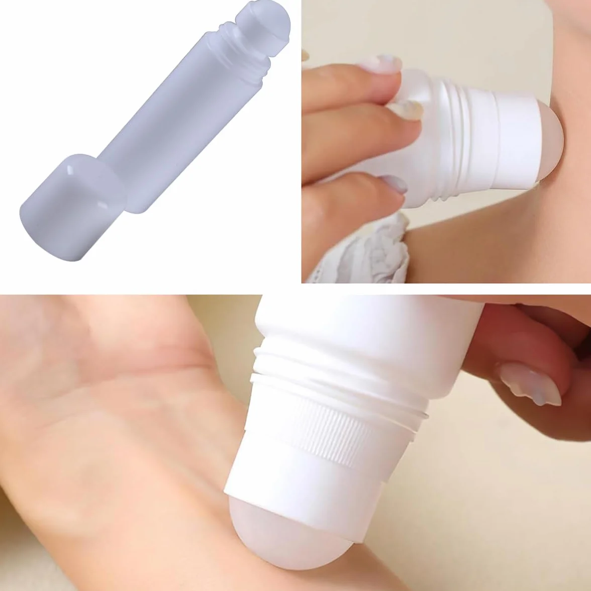 Ticha Lot de 6 flacons roll-on vides 100 ml plastique pour déodorants huiles essentielles