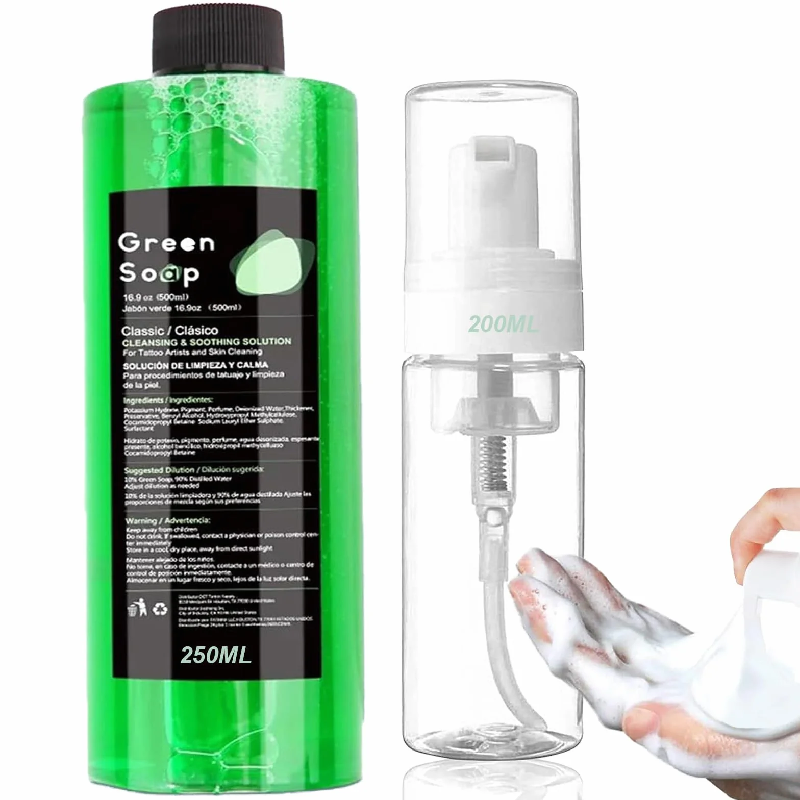 Unihuby Savon de Tattoo 250ml Bouteille en Mousse Kit de Nettoyage pour Tatouage
