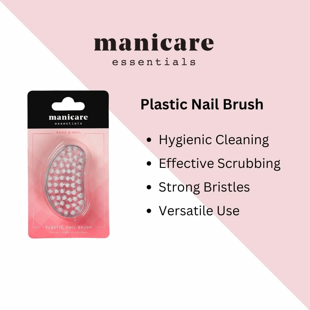 Manicare Brosse à ongles en plastique hygiénique poils solides fermes nettoyer saleté graisse sous ongles mains pieds