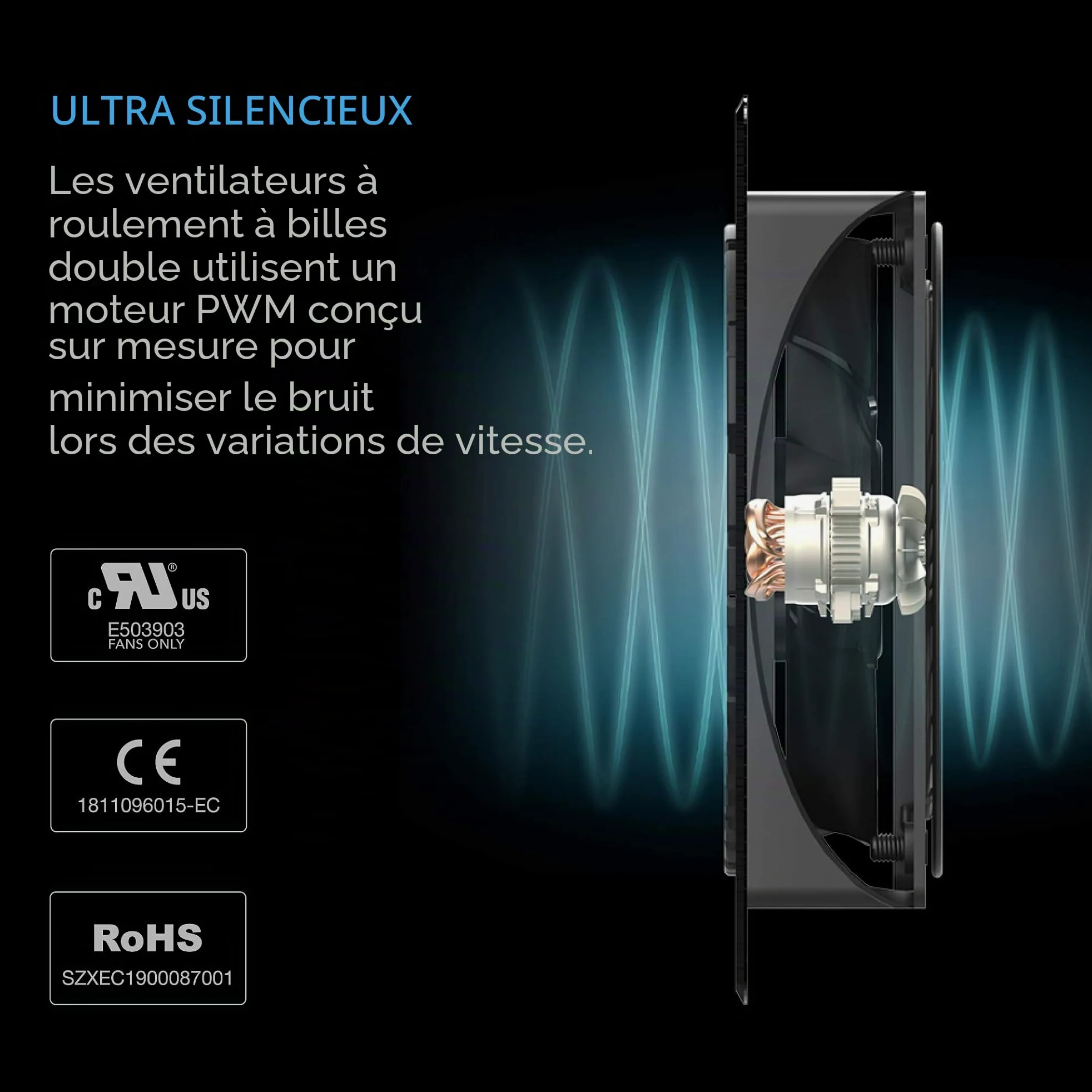 AC Infinity AIRPLATE T9 Système de ventilateur silencieux de 45 cm avec thermostat pour armoires AV Home Cinéma 45 cm