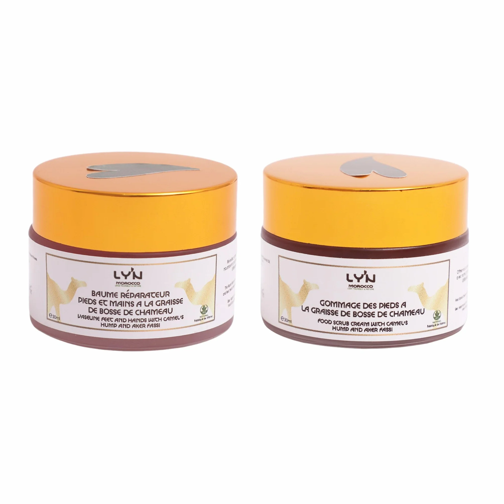 AKER FASSI Pack PIEDS DOUX Gommage antigerçures Baume réparateur pieds et mains Bosse de chameau poudre de coquelicot