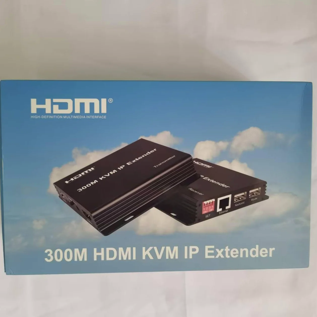300M HDMI KVM IP Extender sur RJ45 Cat6 avec Câble Ethernet 1080p - Multipoint Connect Network Switch Support PC DVR TV Souris Clavier