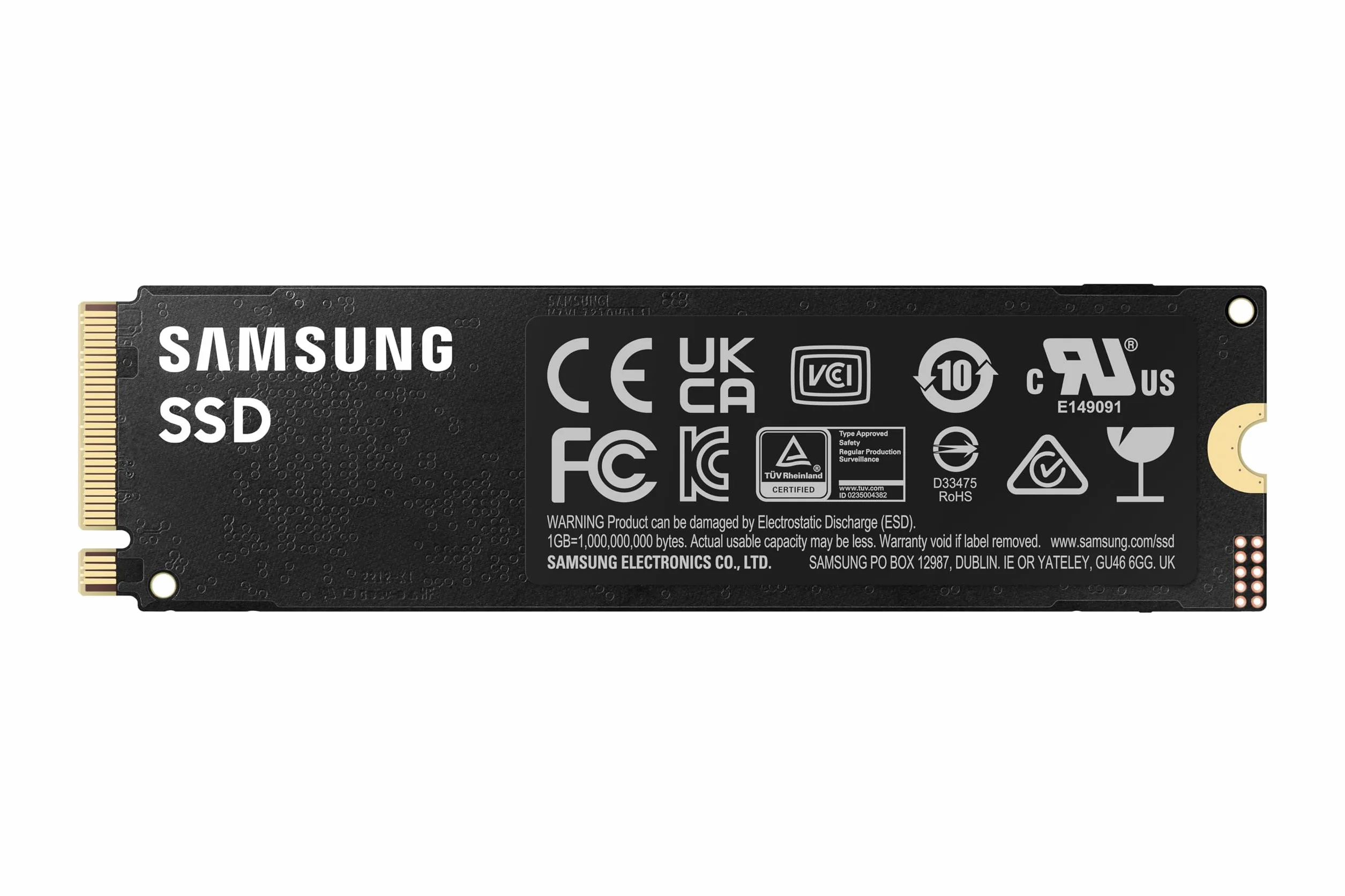 Samsung SSD 990 Pro NVMe M.2 Pcle 4.0, SSD Interne, Capacité 1 To, Vitesse de lecture jusqu'à 7 450 Mo/s, Gestion Intelligente de la Chaleur avec Revêtement en Nickel, MZ-V9P1T0BW
