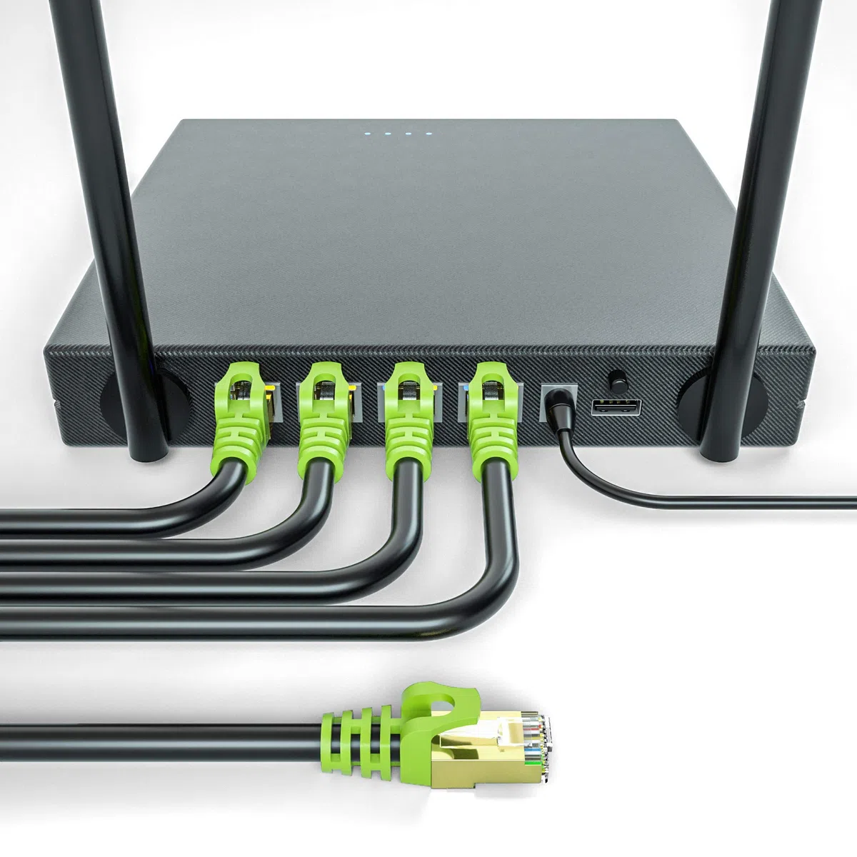 Câble Ethernet Cat. 7 d'extérieur - 106,7 m - 26 AWG - Câble réseau RJ45 - Vitesse de transmission 10 Gbit/s - Bande passante de transmission 600 MHz - Câble LAN SFTP étanche à enfouir directement