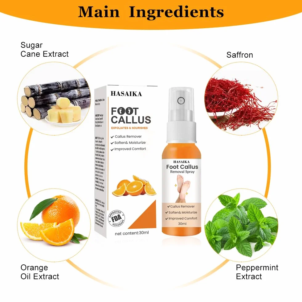 Spray anti callosités des pieds, exfoliant hydratant nourrissant pour pieds secs