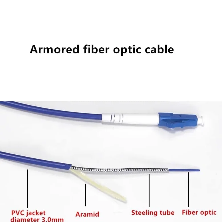 Câble à fibre optique blindé, FTTH, SC, LC, monomode, 1 conducteur, 2 conducteurs, 60 m-120 m(LC 1-core 70m)