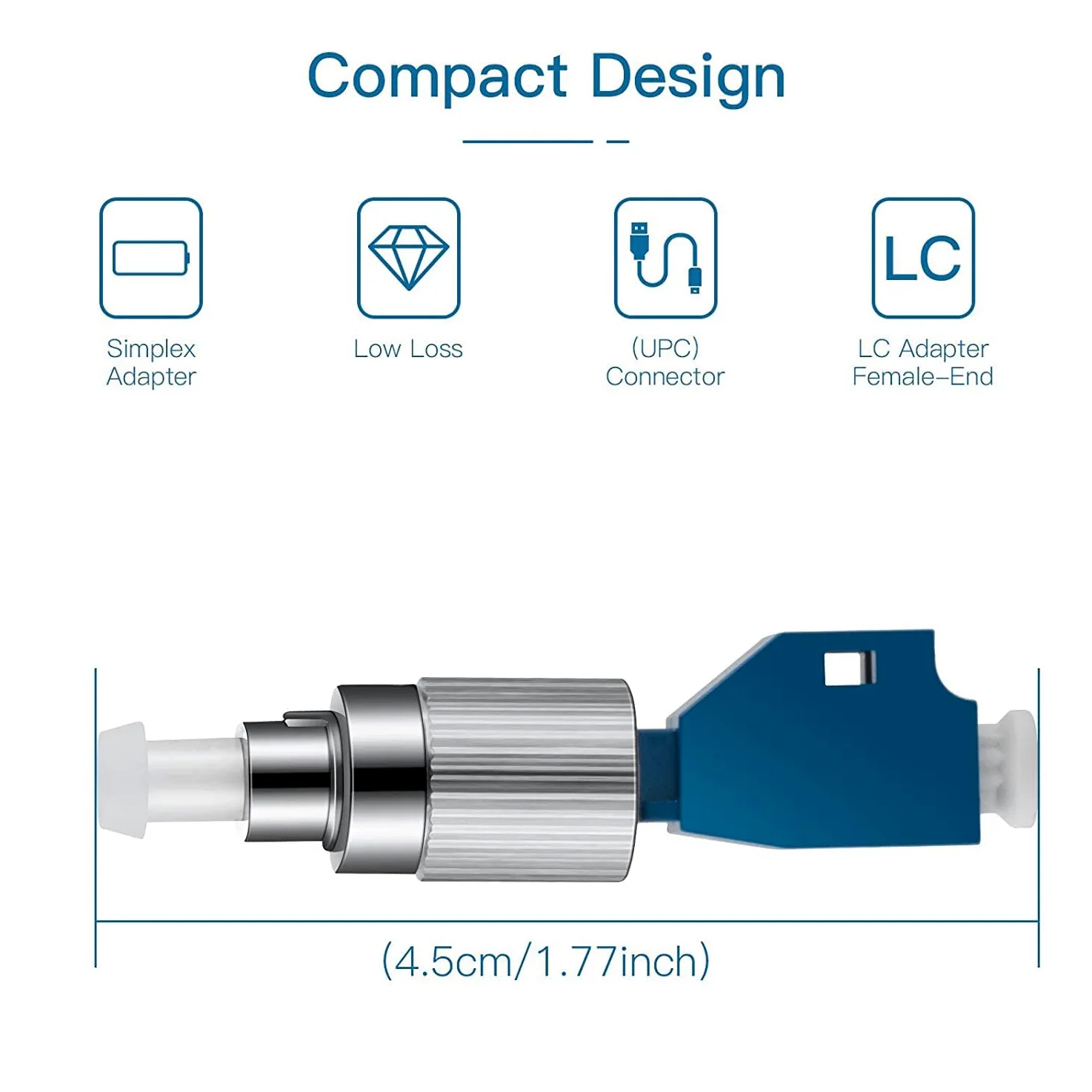 Lot de 20 adaptateurs de fibre optique FC mâle vers LC femelle - Localisateur visuel de défaut de fibre pour testeur de fibre optique monomode 9/125um - Adaptateur optique pour VFL