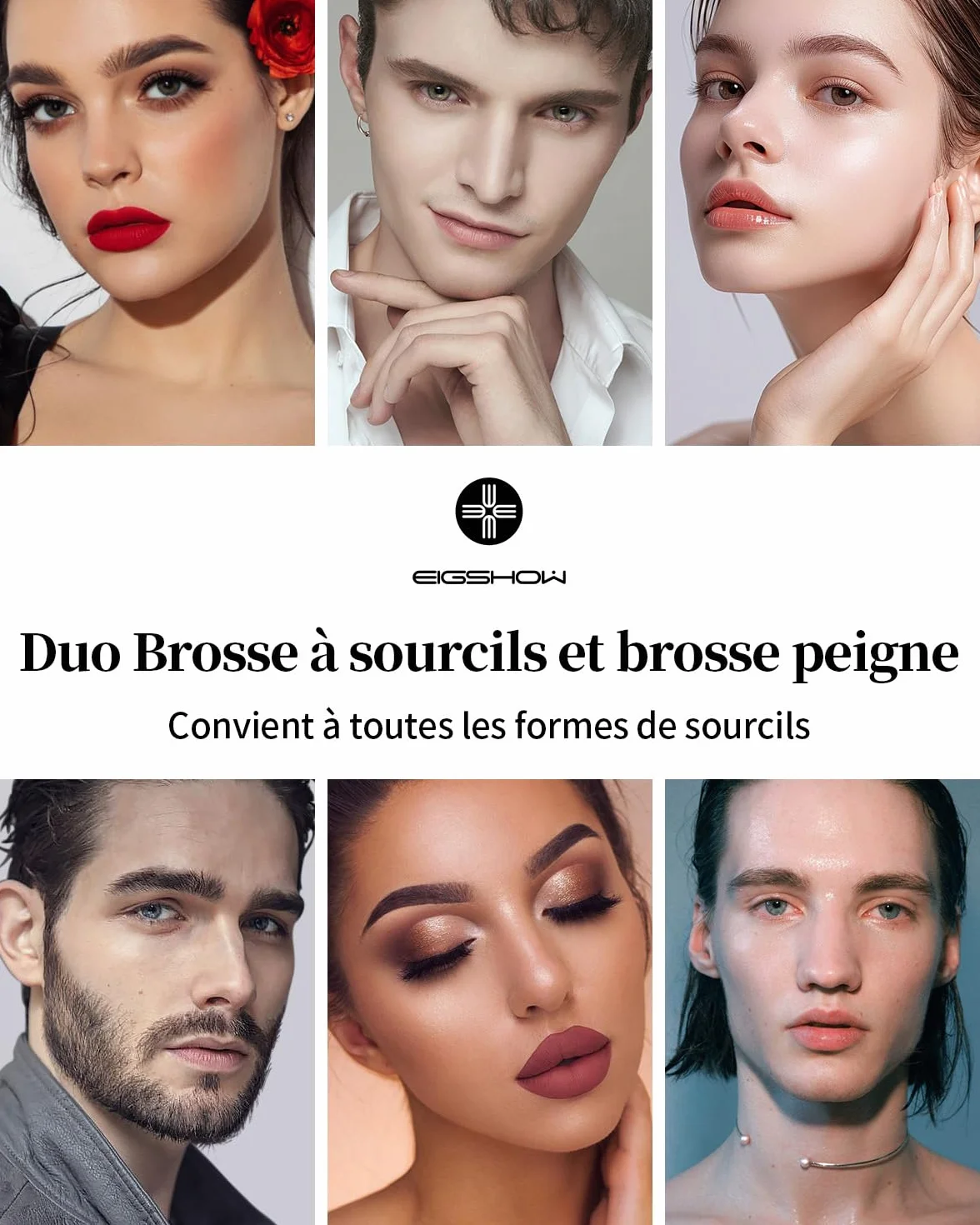 EIGSHOW Brosse À Sourcils Biseauté Double Extrémité Pour Définition Des Sourcils Et Eye-Liner