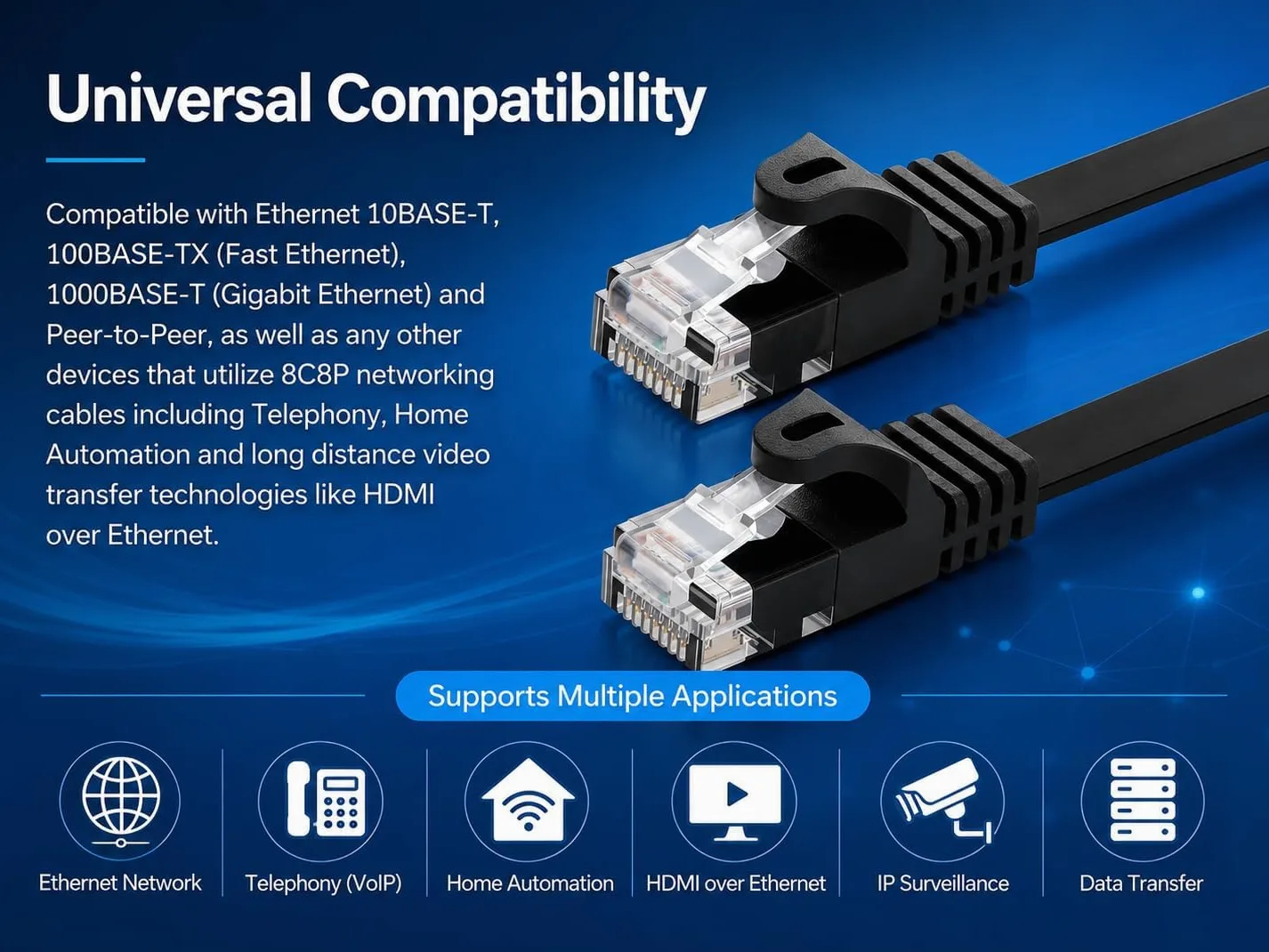 BRENDAZ Lot de 2 câbles Ethernet Cat5e de 30,5 m – Câble de raccordement réseau sans accroc, plat, 350 MHz, UTP, pour PC, serveur, routeur, modem, TV, PS5, consoles de jeux (2 pièces, 30,5 m)