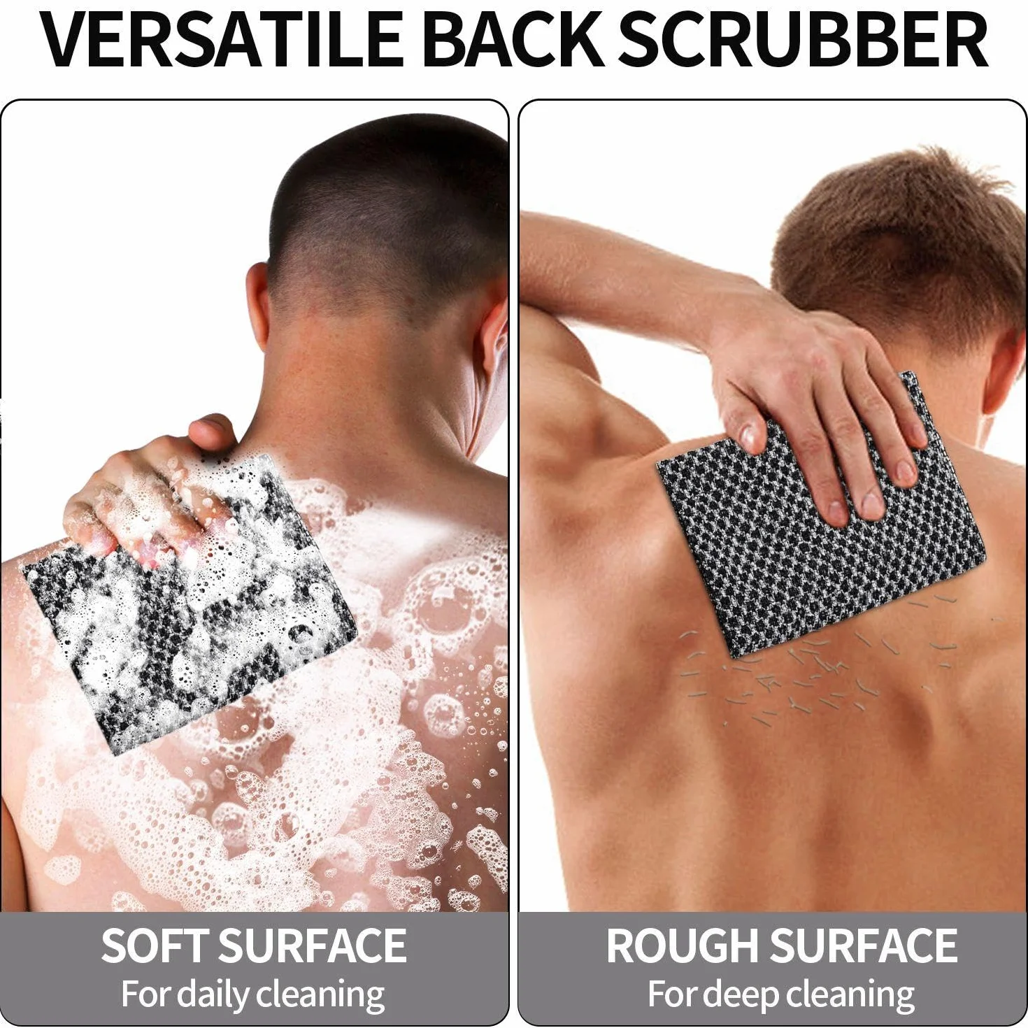 Serviettes De Bain Rectangulaires 2 Pièces Lingettes De Bain Épurateur Arrière