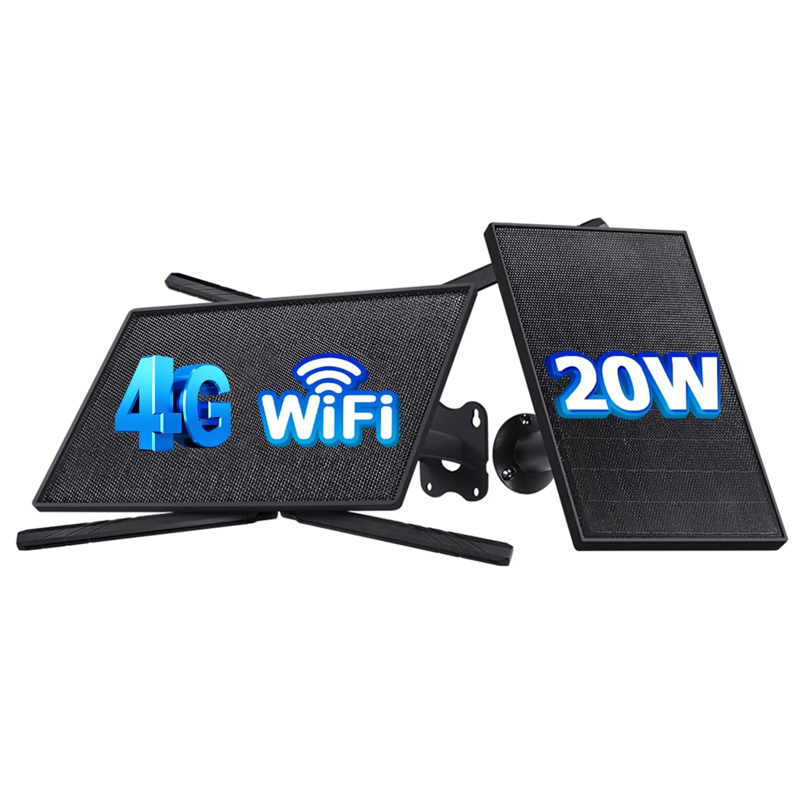SHIWOJIA 20 W Routeur 4G LTE Solaire, Rallonge WiFi Externe, Box 4G avec Carte SIM, Plage WiFi 50M, IP66 étanche, autonomie prolongée 24/7, Batterie de 20100 mAh, 4 Antennes Externe, 2.4GHz Wi-FI