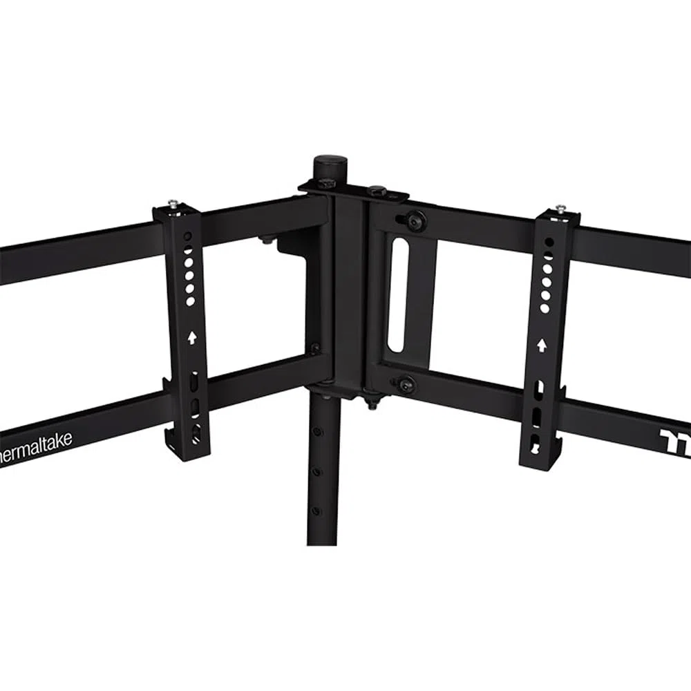 Thermaltake Triple Racing Monitor Stand Pro | pour 3 moniteurs 32″ incurvés / 34″ Plats | Structure en Acier thermolaqué | Hauteur réglable (920–1120 mm) | Charge 20 kg par écran | VESA 75–400 | Noir