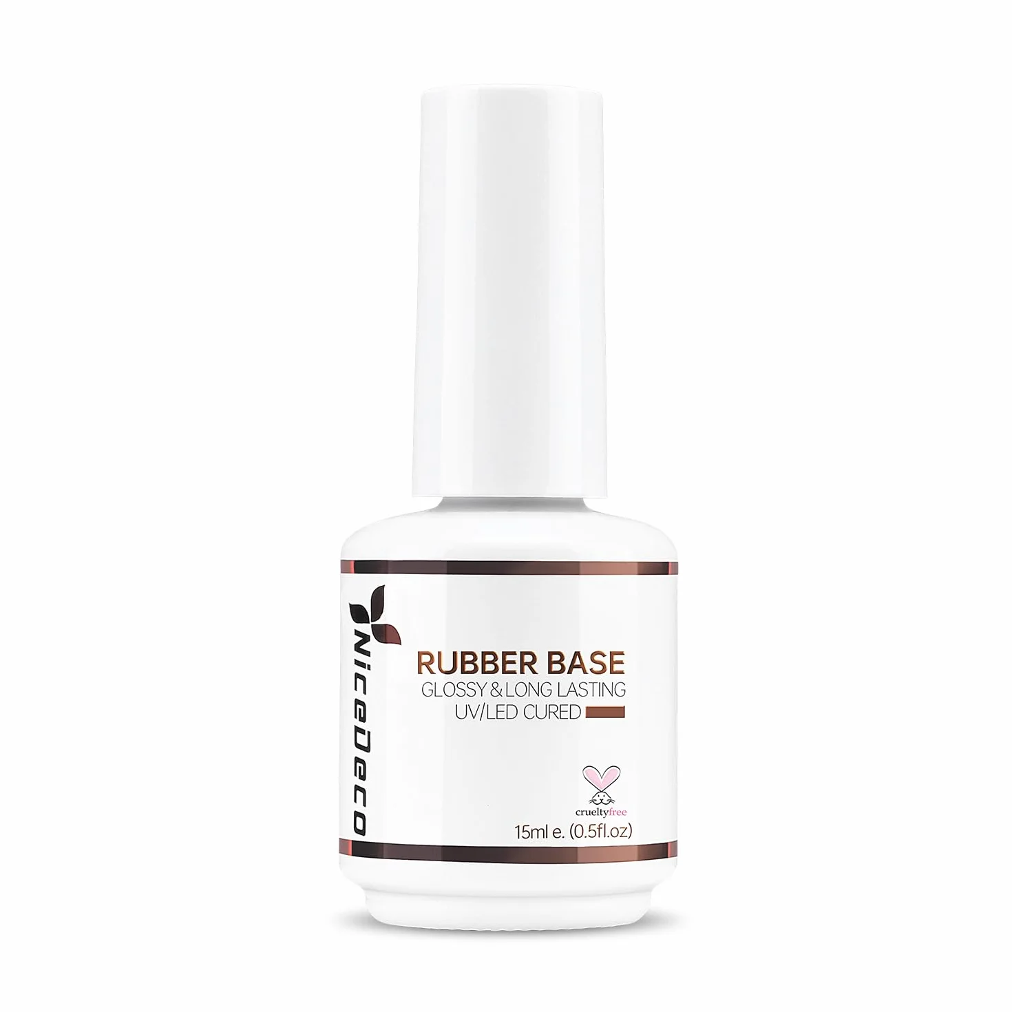 Nicedeco Rubber Base 15ML Clair Semi Permanent Gel Sans HEMA UV LED Gel Polish Renforcement Réparation Manucure Nail Art
