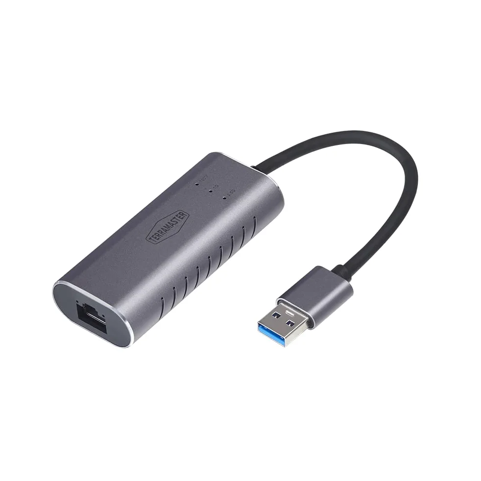 TERRAMASTER Adaptateur Ethernet USB A vers 2,5 G (TMUAE2500), clé USB 3.0 Gigabit LAN, Connexion réseau LAN Filaire pour NAS, Mac OS, Linux, Windows, idéal pour TERRAMASTER NAS