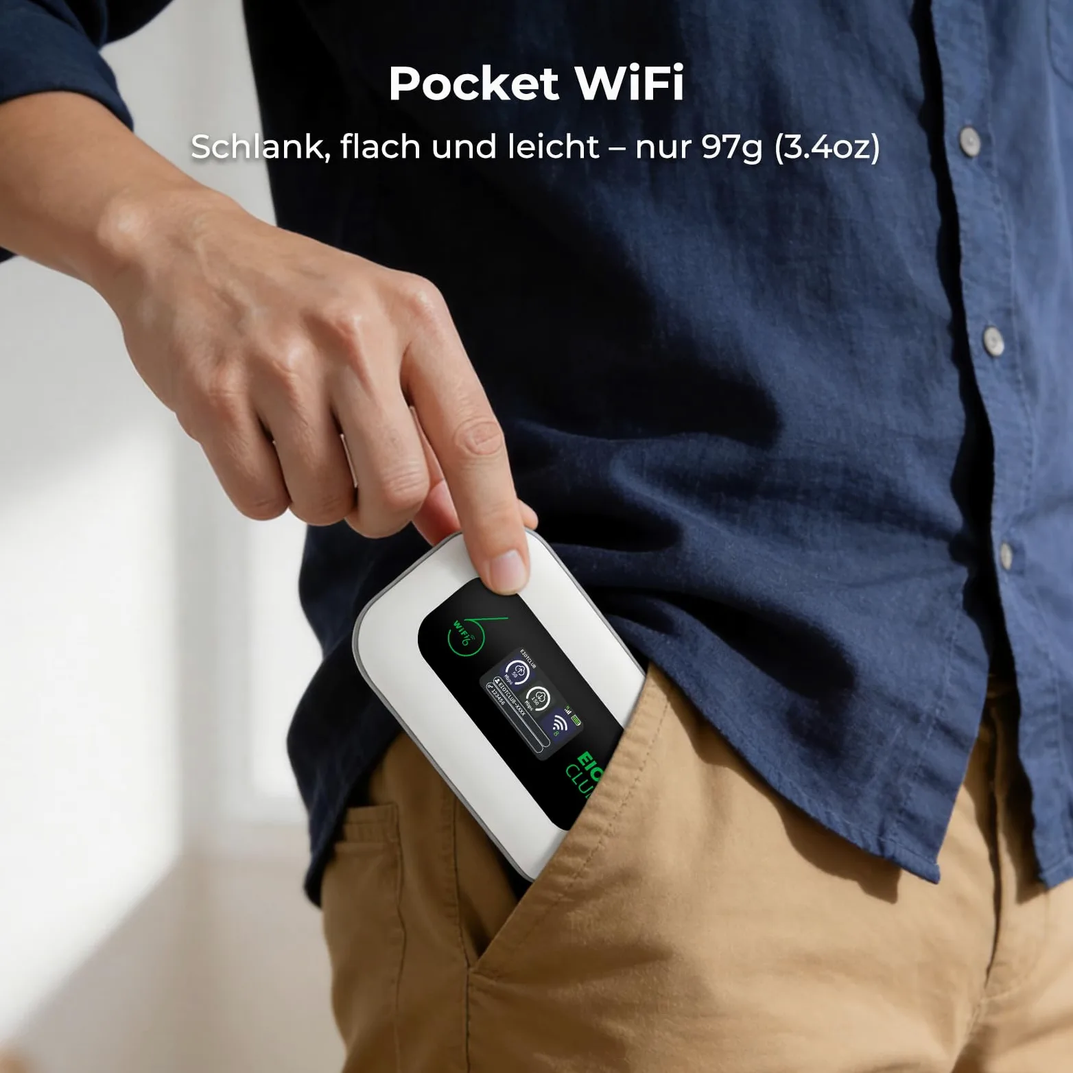 EIOTCLUB Routeur Wi-Fi mobile sans contrat, hotspot WiFi portable 4G LTE, batterie 3000 mAh, jusqu'à 32 appareils, carte SIM intégrée, idéal pour les voyages, le camping et les déplacements – Convient