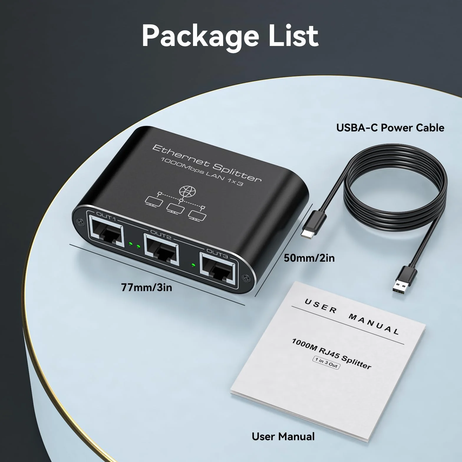 VEDINDUST Switch Ethernet 1 à 3 1000Mbps RJ45 Répartiteur