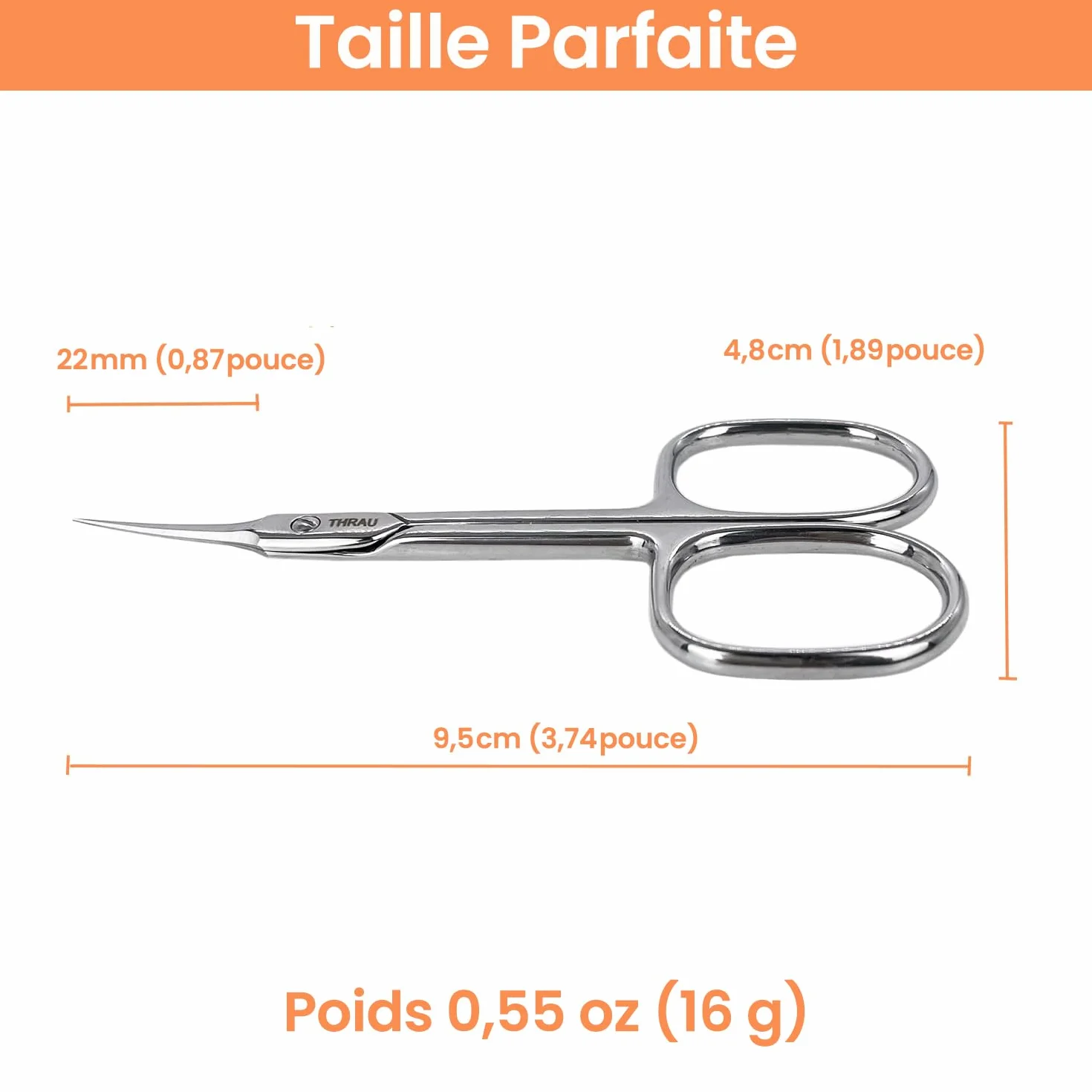 Ciseaux à Cuticules Extra Fins Acier Inoxydable Professionnel Pointe Précise Manucure Pédicure